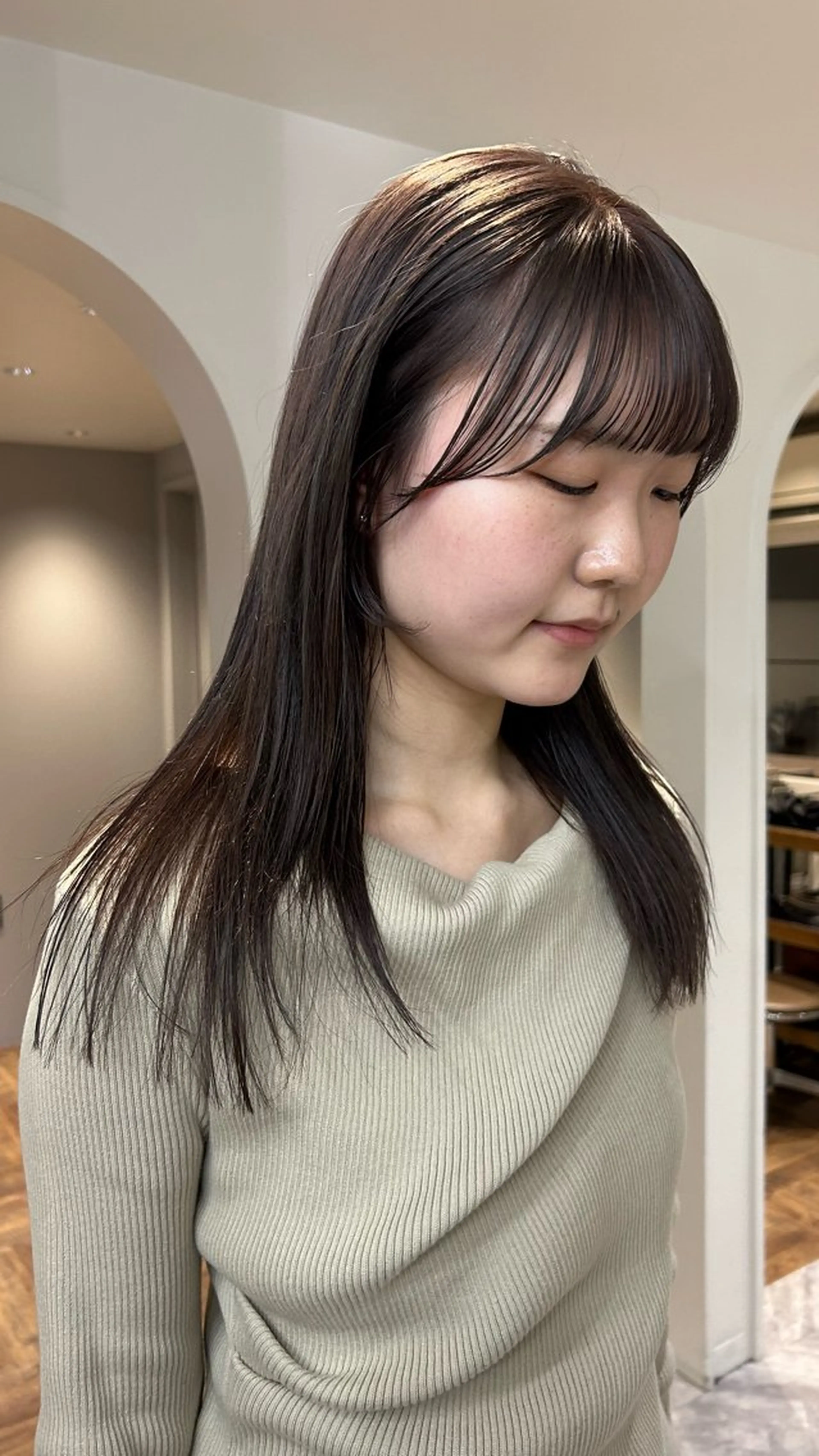 セミロング カラー ヘアカラー じゅわっと暖色カラー 🍊Moemiのヘアスタイル