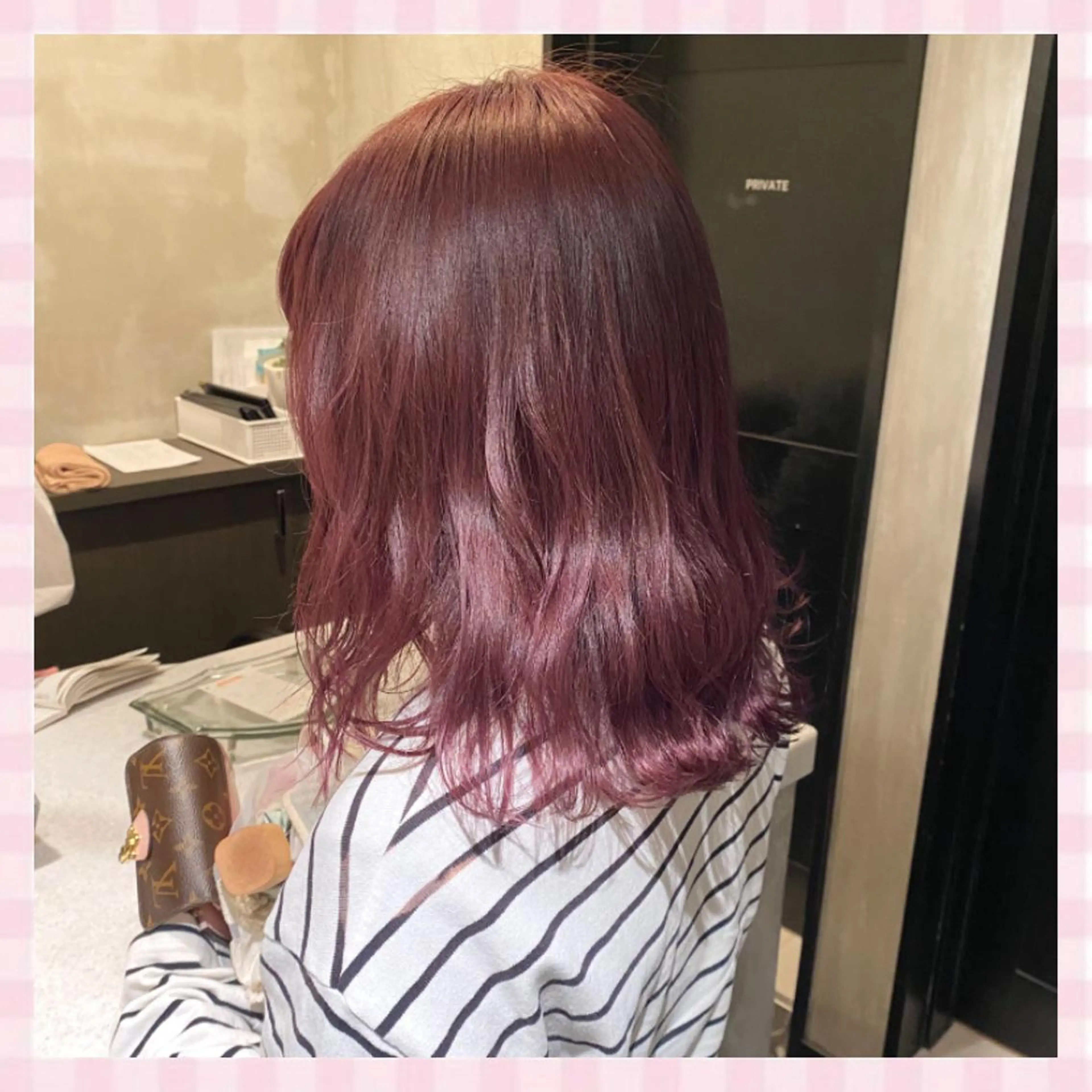 セミロング カラー 💗ガーリーヘア🎀 saki💗のヘアスタイル