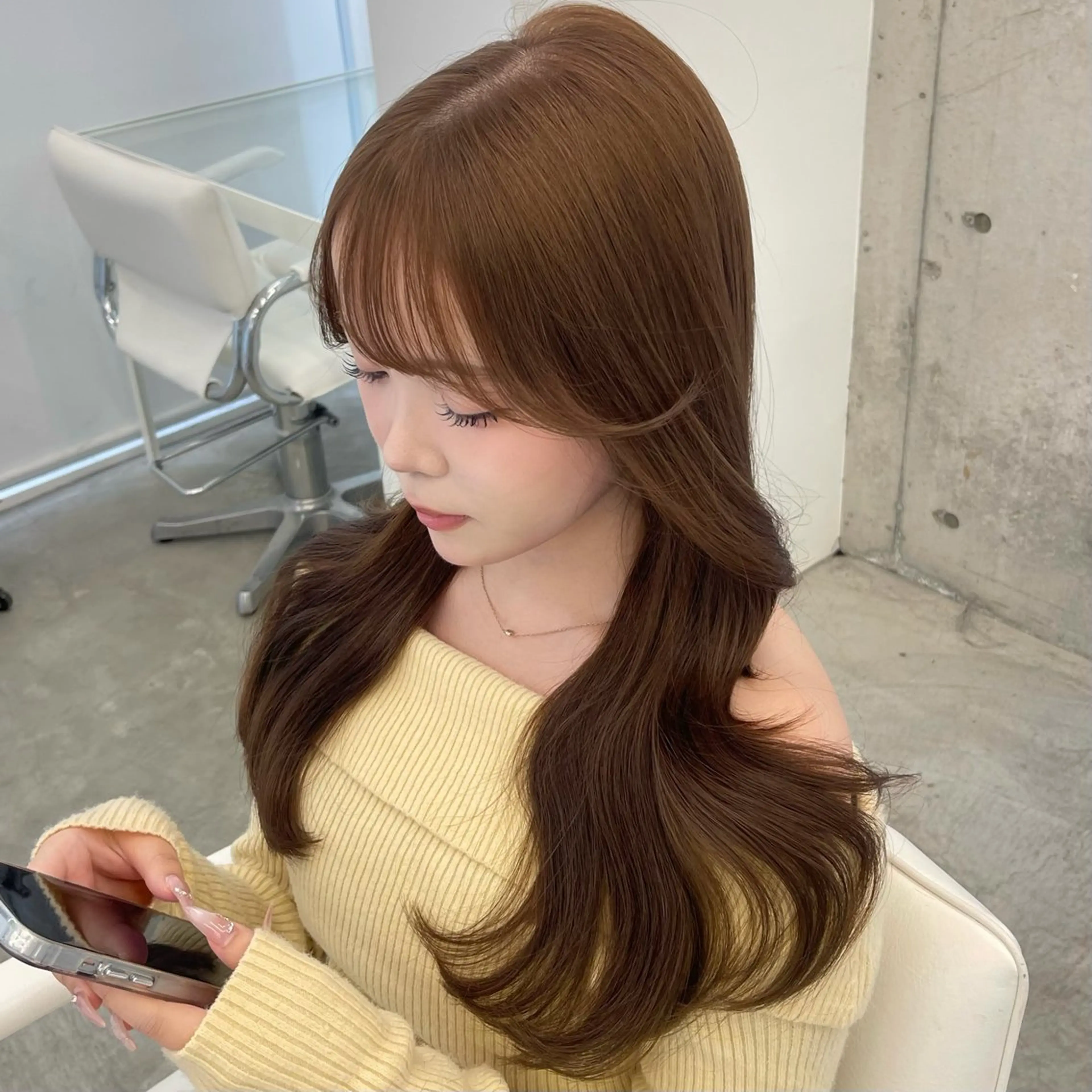 ロング レイヤーカット 透明感カラー表参道のヘアスタイル