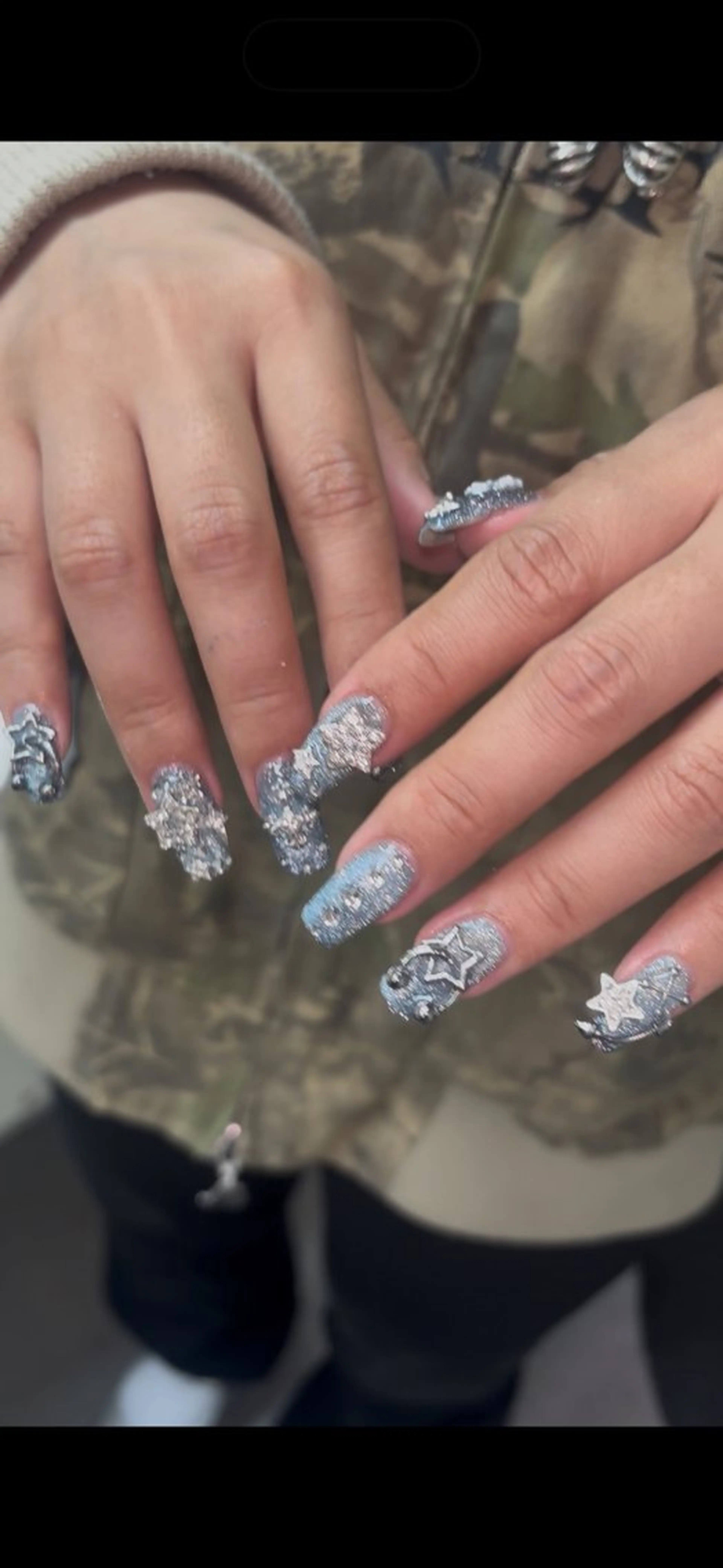 ネイル シルバー ハンドネイル VENUS BELT /kahoのネイルデザイン