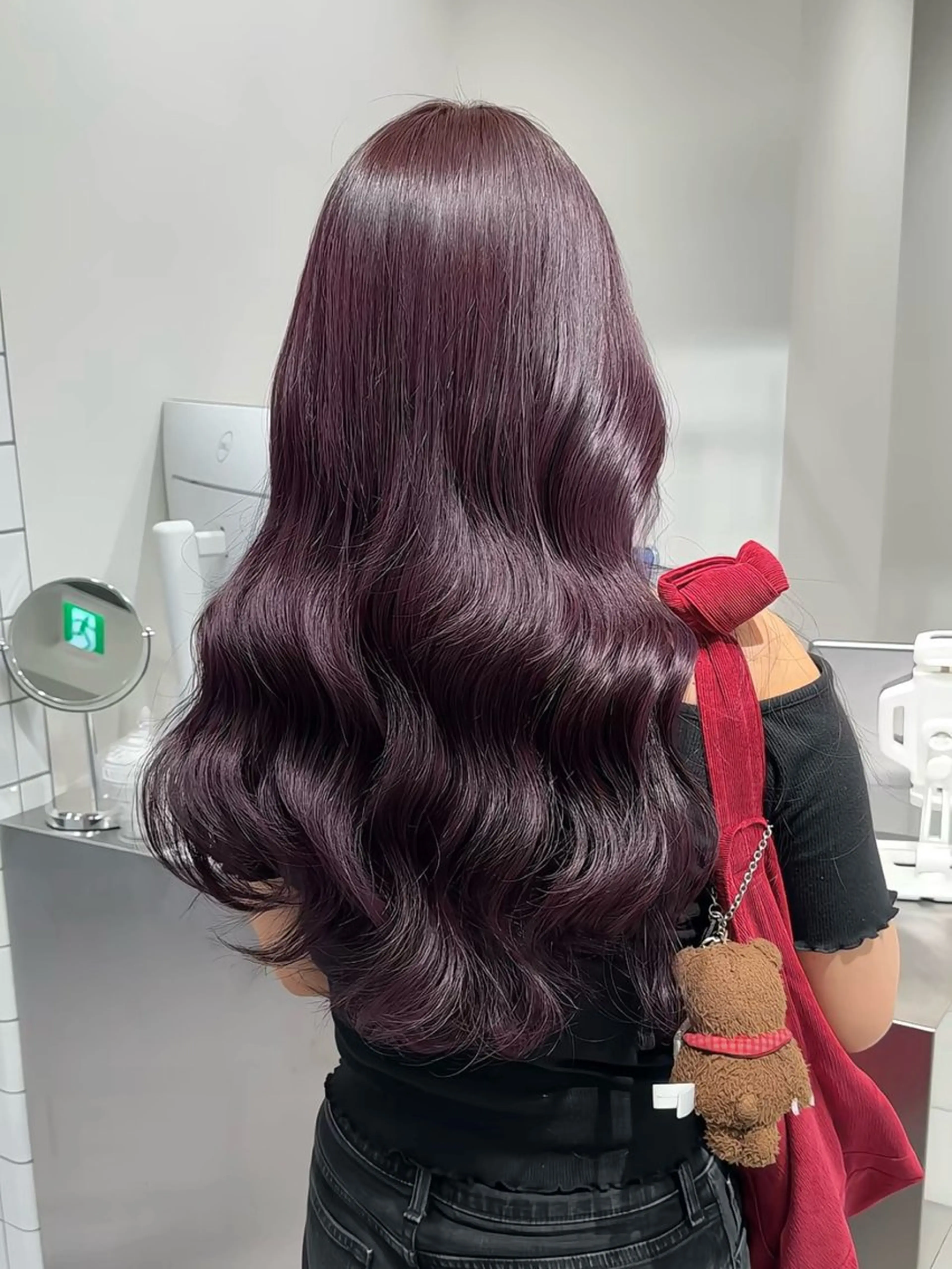 ロング ピンクラベンダー 渡辺 杏斗龍のヘアスタイル