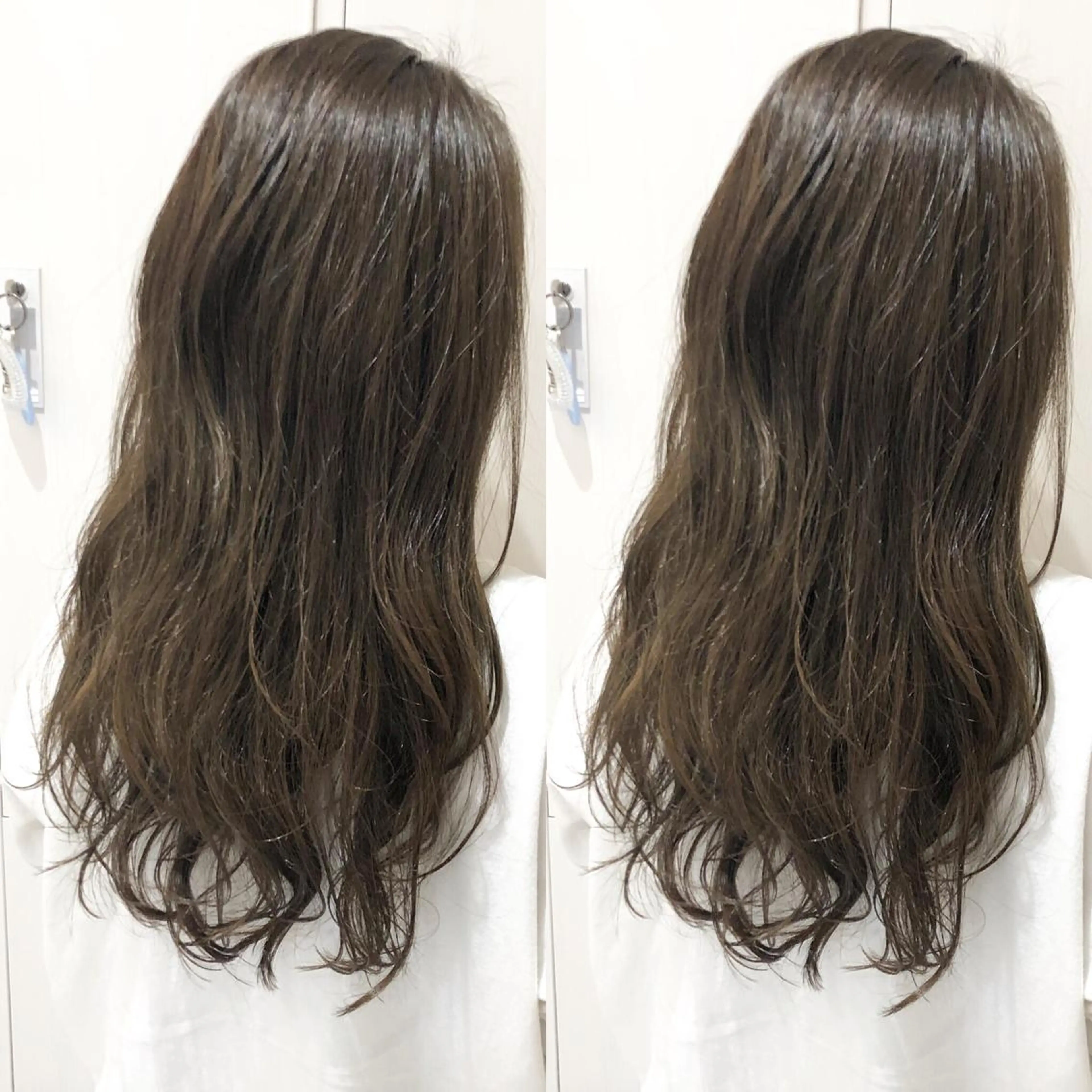 ロング カラー アディクシーカラー アッシュ バレイヤージュ 透明感カラー グラデーションカラー 三鷹で1番ショート ボブをカットする新谷のヘアスタイル