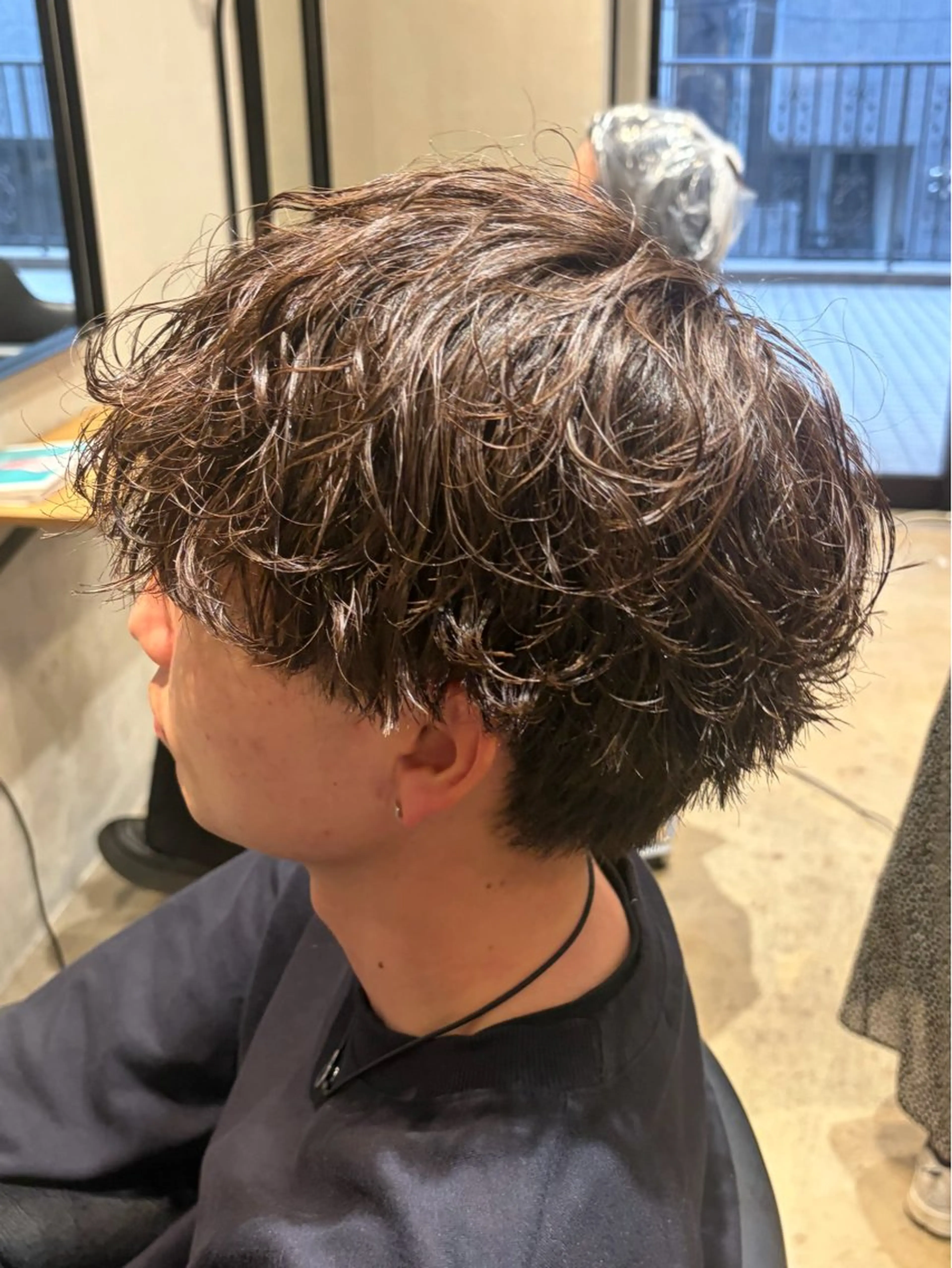 パーマ メンズ メンズパーマ シャドーパーマ カット パーマ みわ/博多 ブリーチ/メンズヘアのヘアスタイル