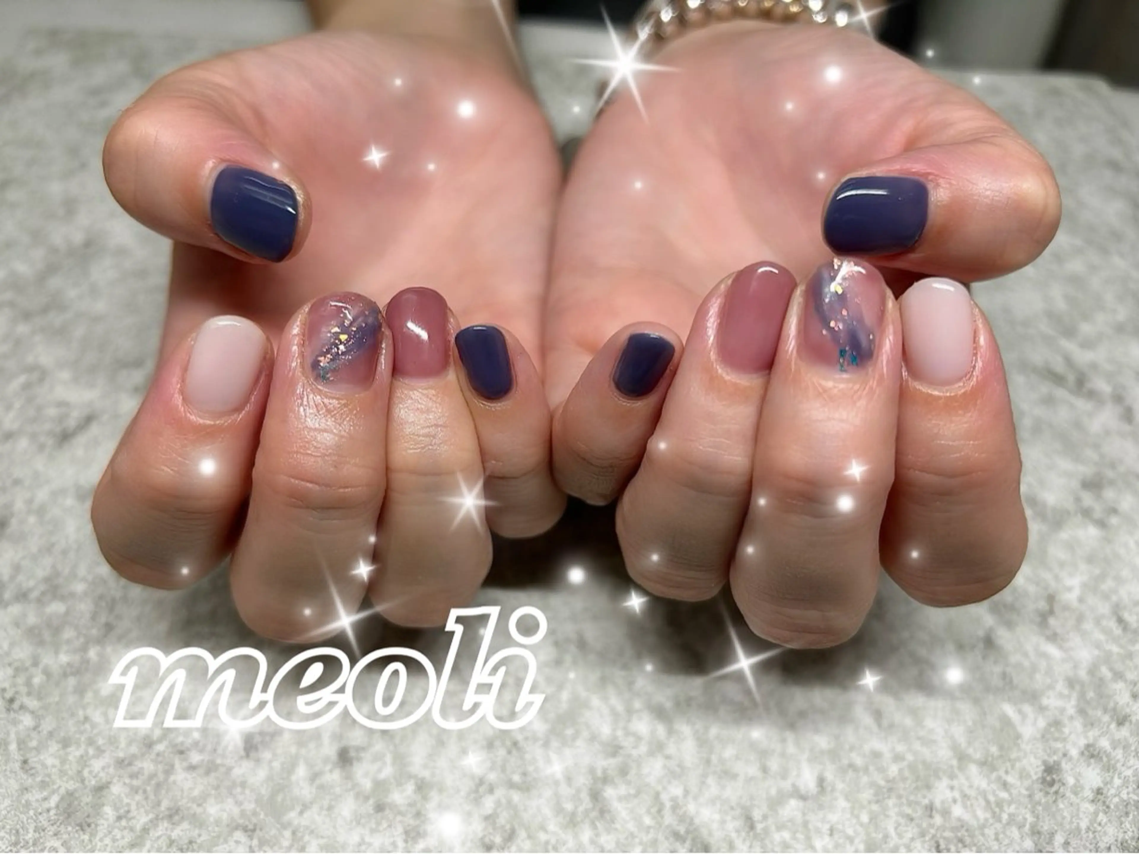 ネイル シンプルネイル ハンドネイル nail salon meoli　アヤのネイルデザイン
