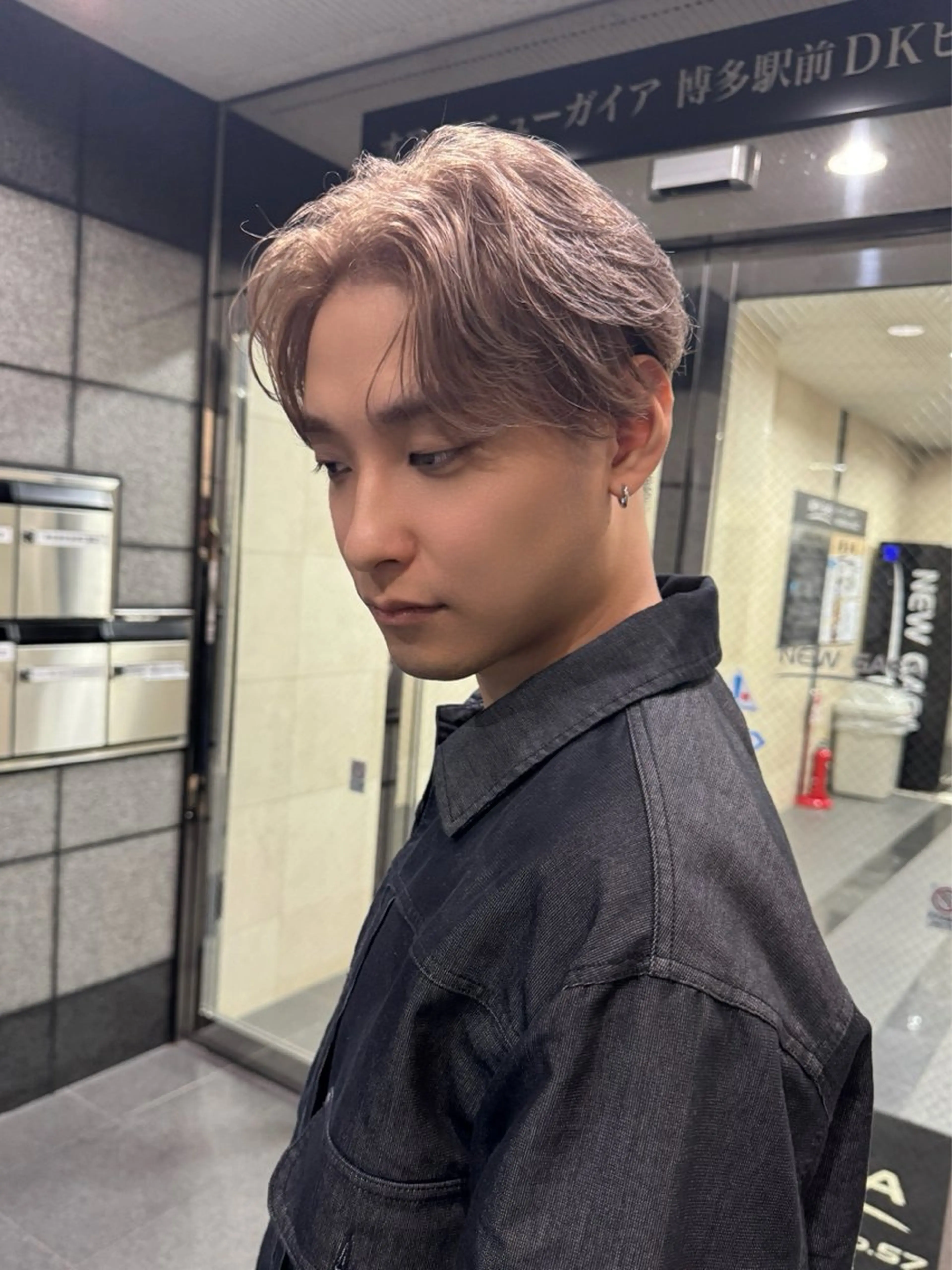 メンズ センターパート Peyp博多 SORAモデル募集のヘアスタイル