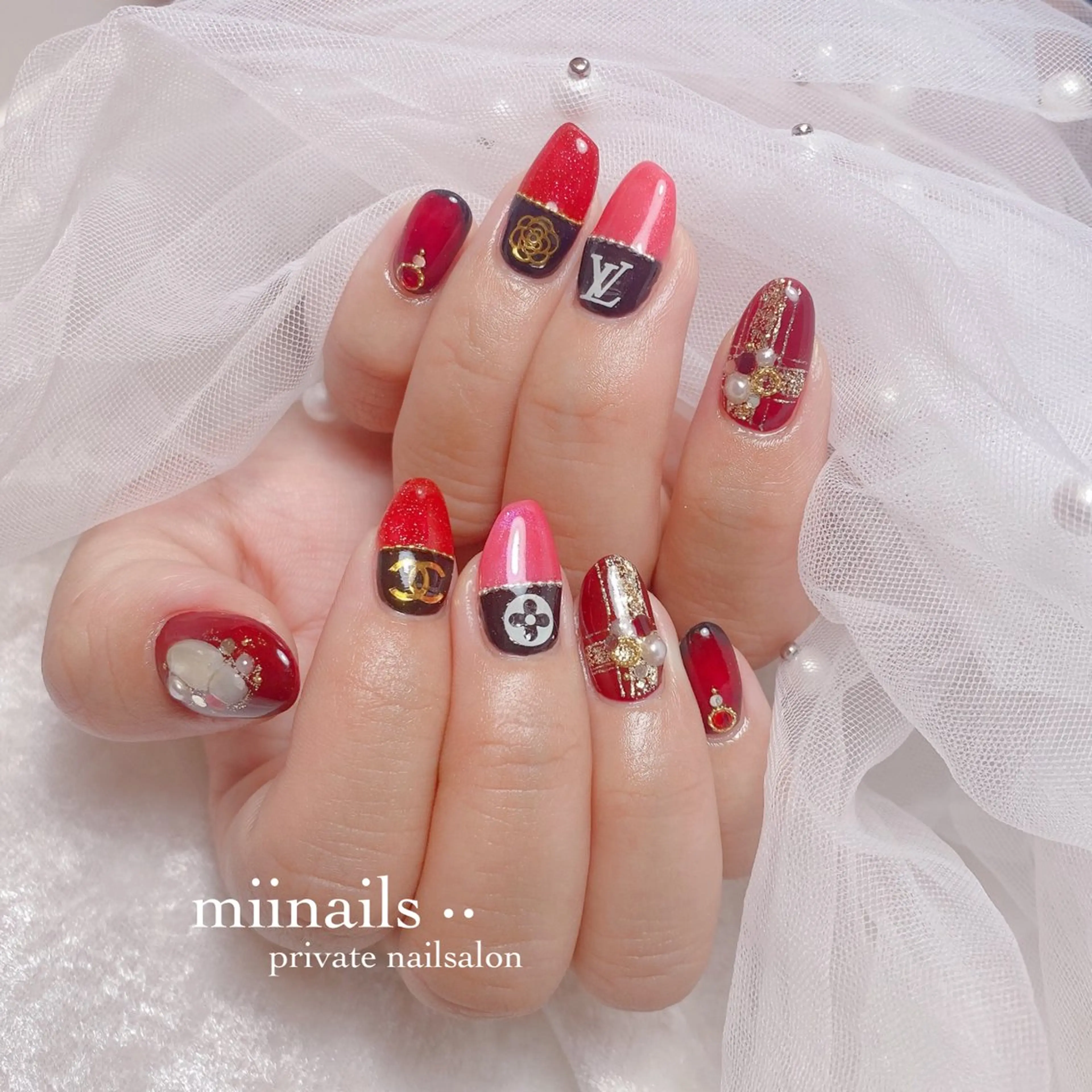 ネイル フレンチネイル 韓国ネイル ワンホンネイル ハンドネイル nailsalon miinailsのネイルデザイン