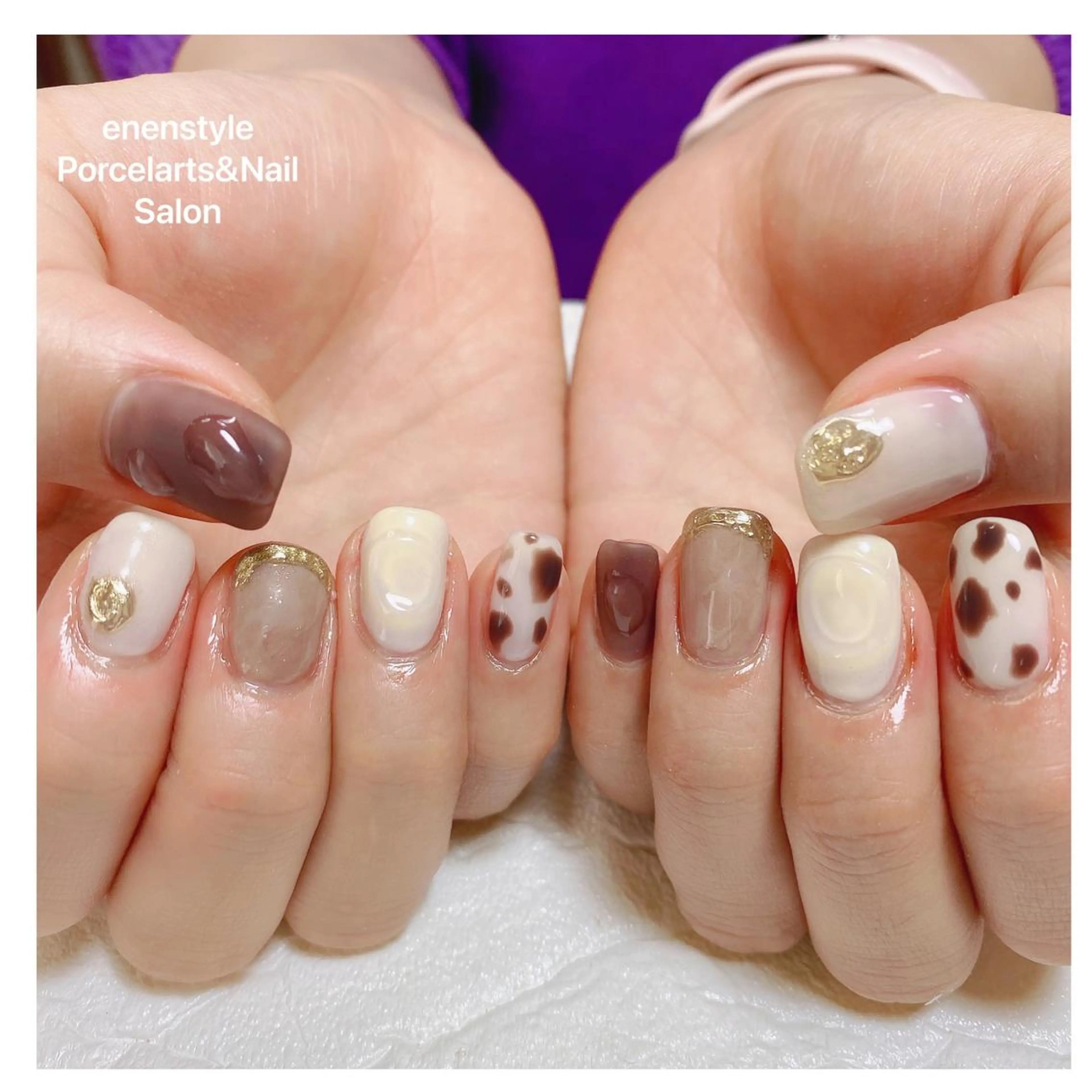 ミディアム ネイル ハンドネイル 👑enen style👑のネイルデザイン