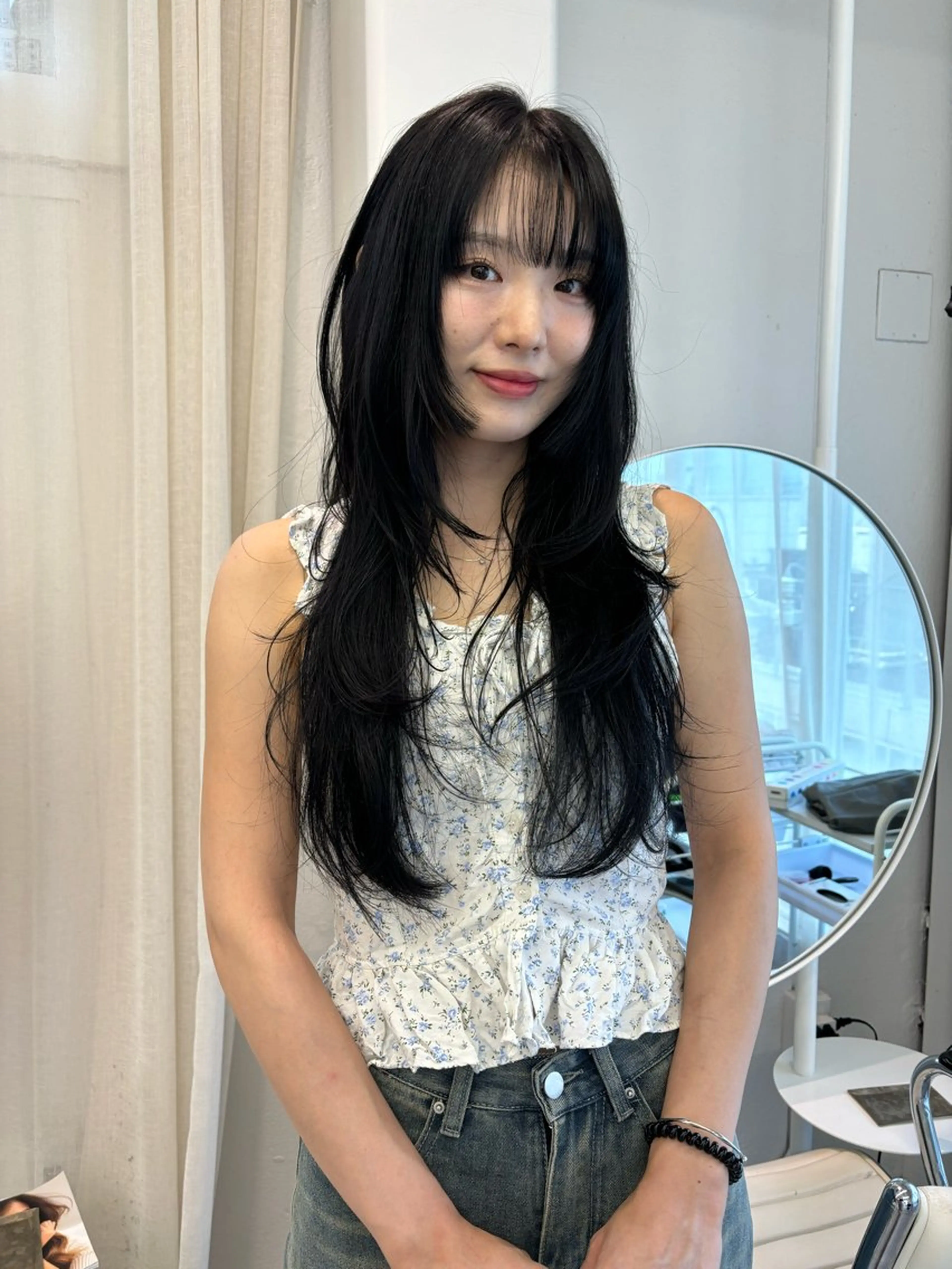 ロング カラー 韓国風ヘア レイヤーカット ロング カット ヘアカラー トリートメント レイヤーカット🎀 kanaのヘアスタイル