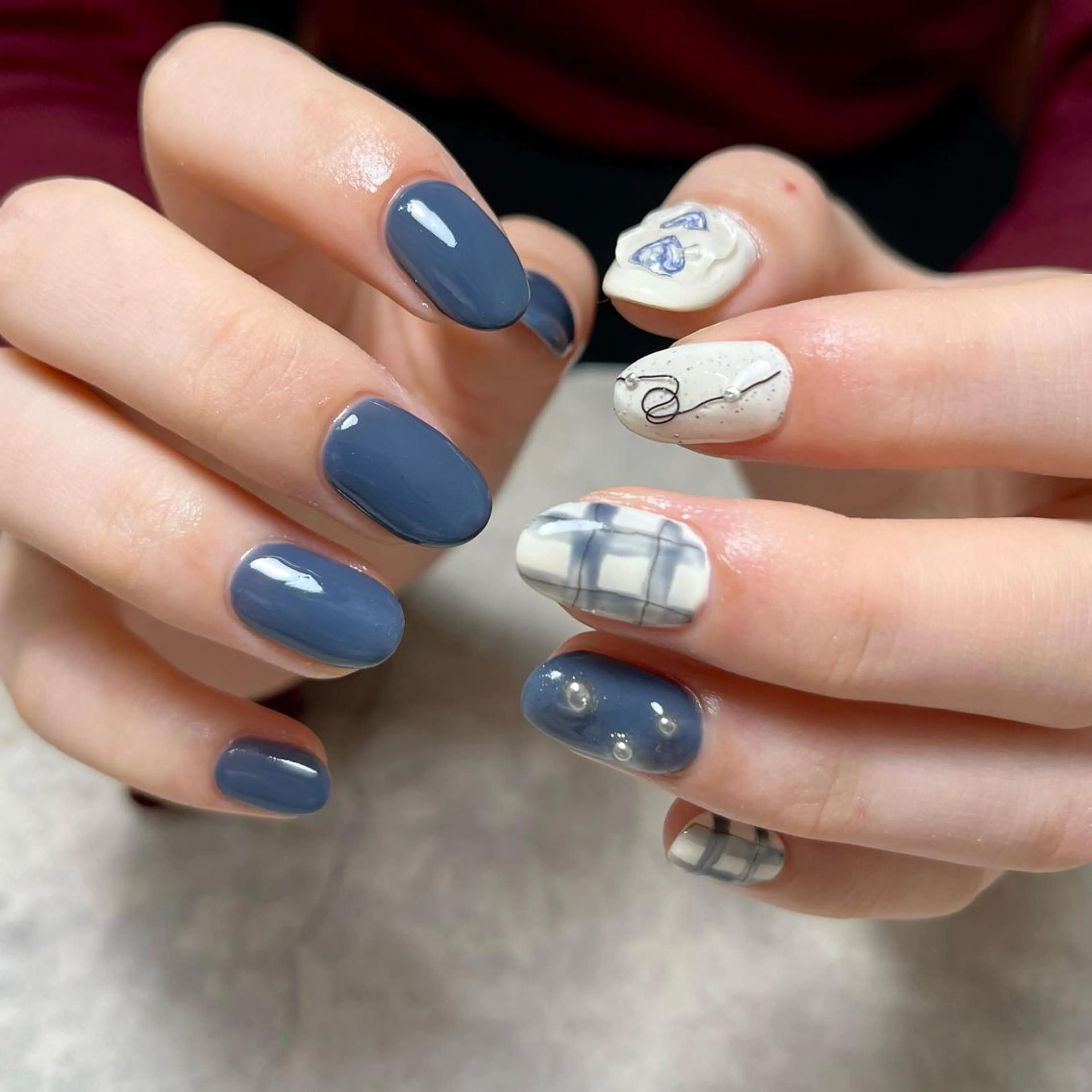 ネイル ネイビー ハンドネイル vegh. nail/阿波座のネイルデザイン
