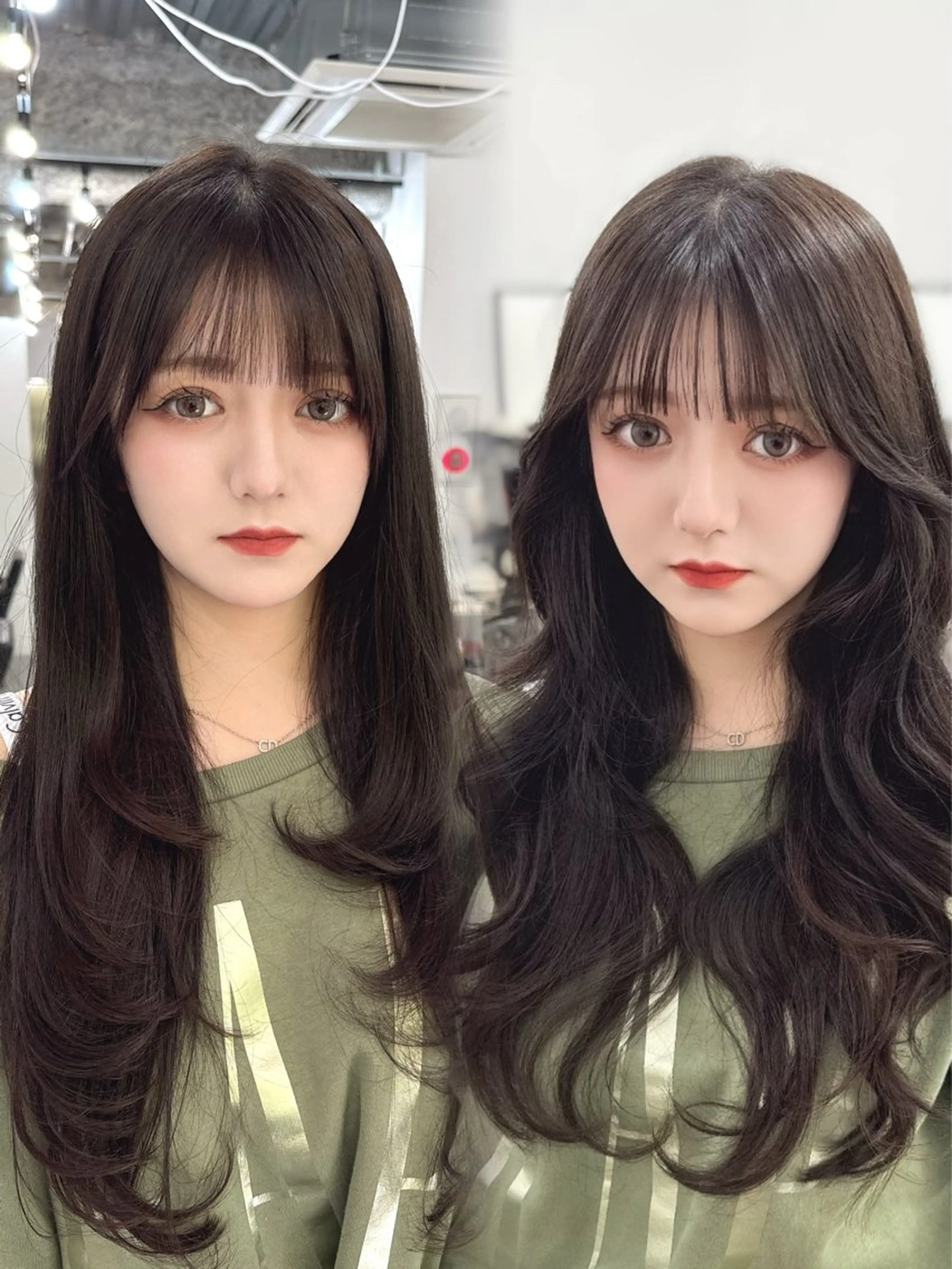 ロング のり🐼顔まわり/ 韓国/レイヤーカットのヘアスタイル