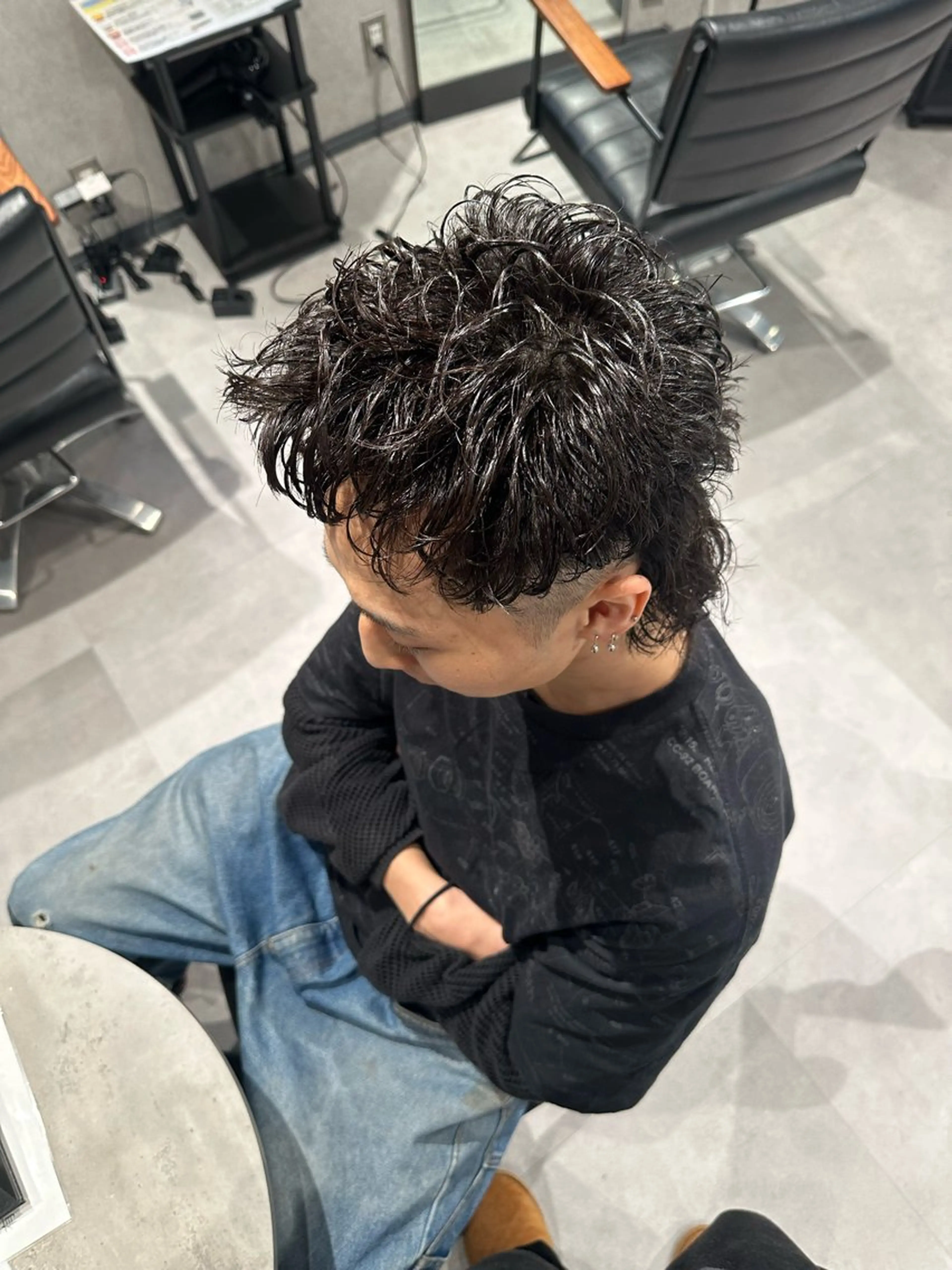 ミディアム パーマ ヘアアレンジ メンズ メンズヘア静岡 ✂︎Ryuheiのヘアスタイル