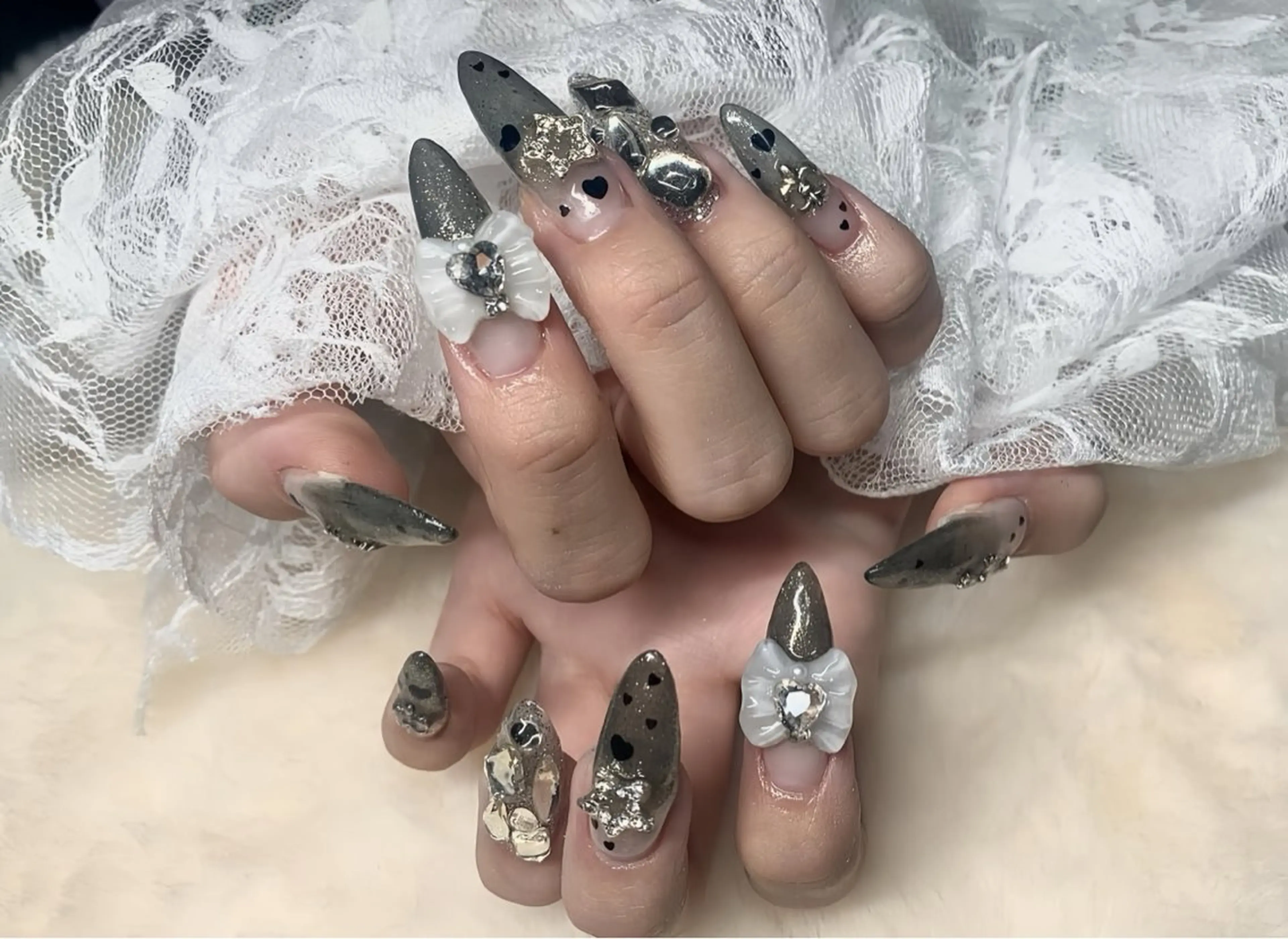 ネイル アートネイル ロングネイル スカルプネイル ネイルチップ ハンドネイル Rin Nail 新大久保店のネイルデザイン