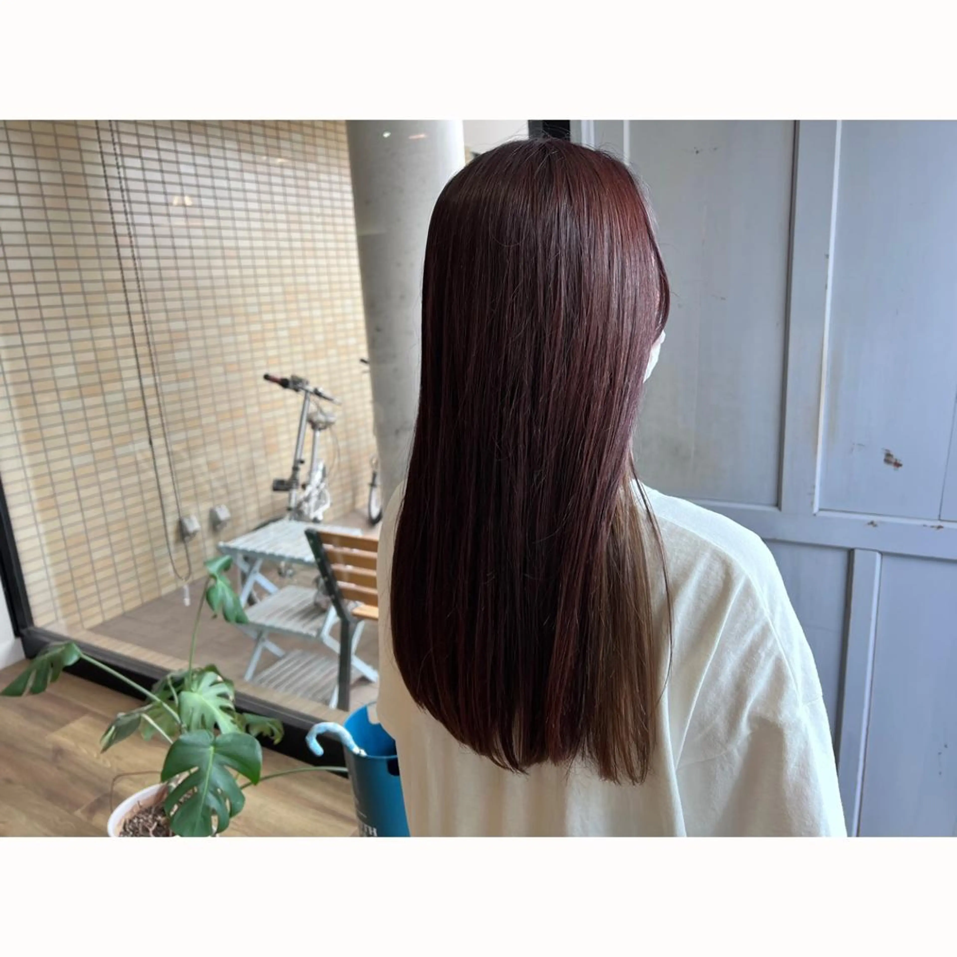 ロング カラー ベージュカラー ピンクカラー ヘアカラー トリートメント ツキダテ ユイのヘアスタイル