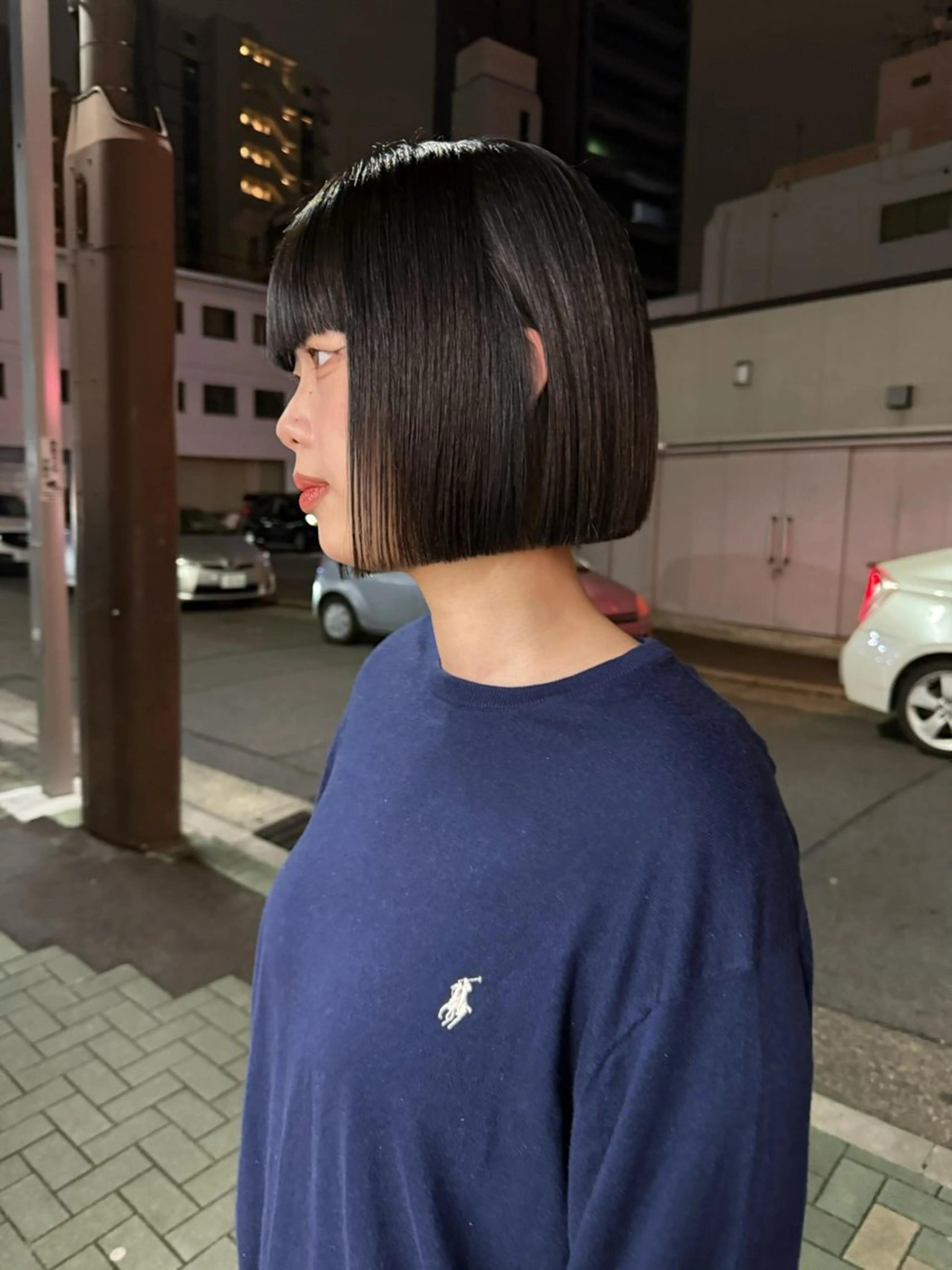 ミディアム ボブ ヘアカラー 舟橋耀/ブリーチカラ ー/レイヤーカットのヘアスタイル