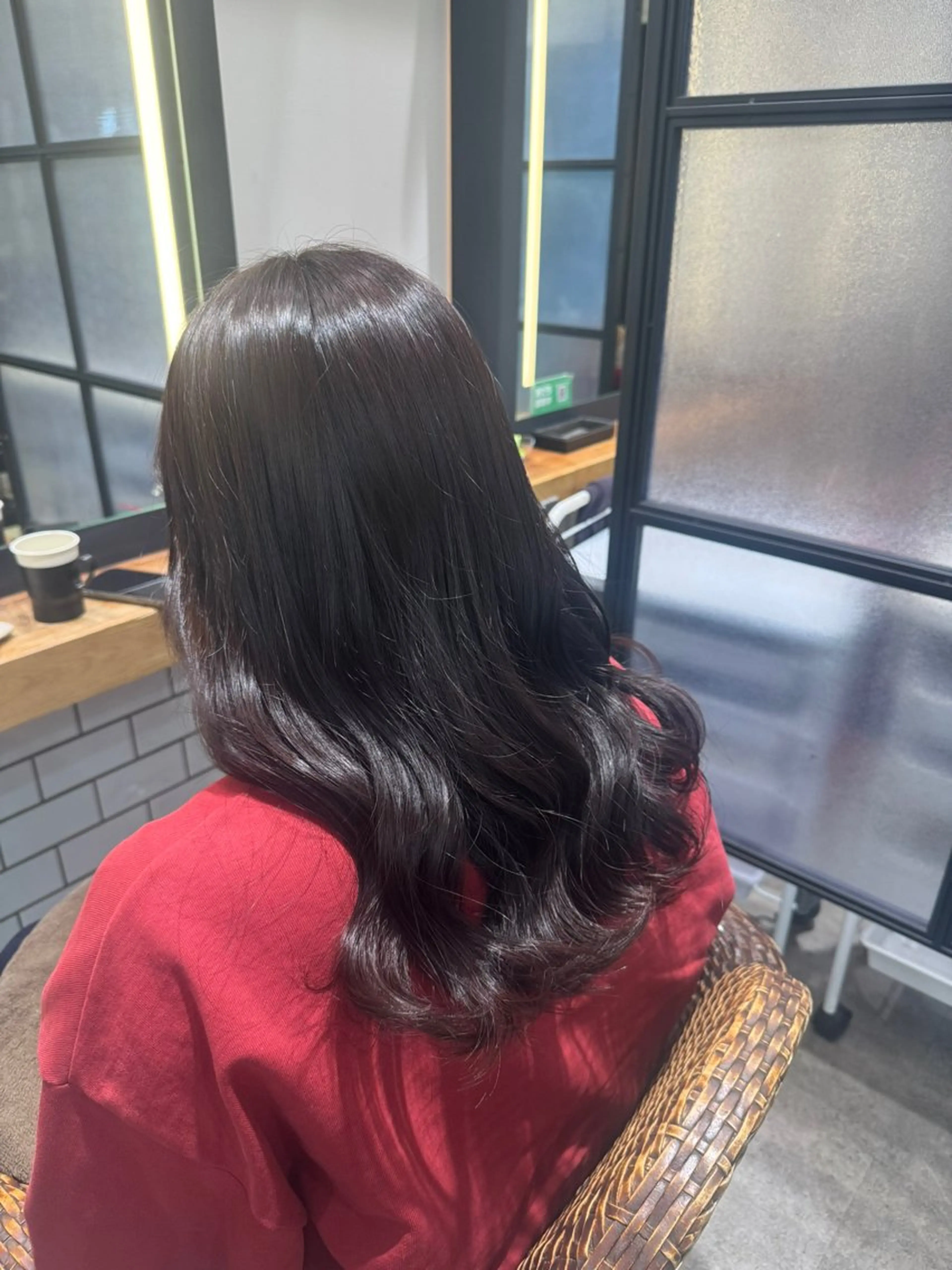 セミロング カラー ヘアカラー トリートメント red neo あいりのマツエク・マツパデザイン