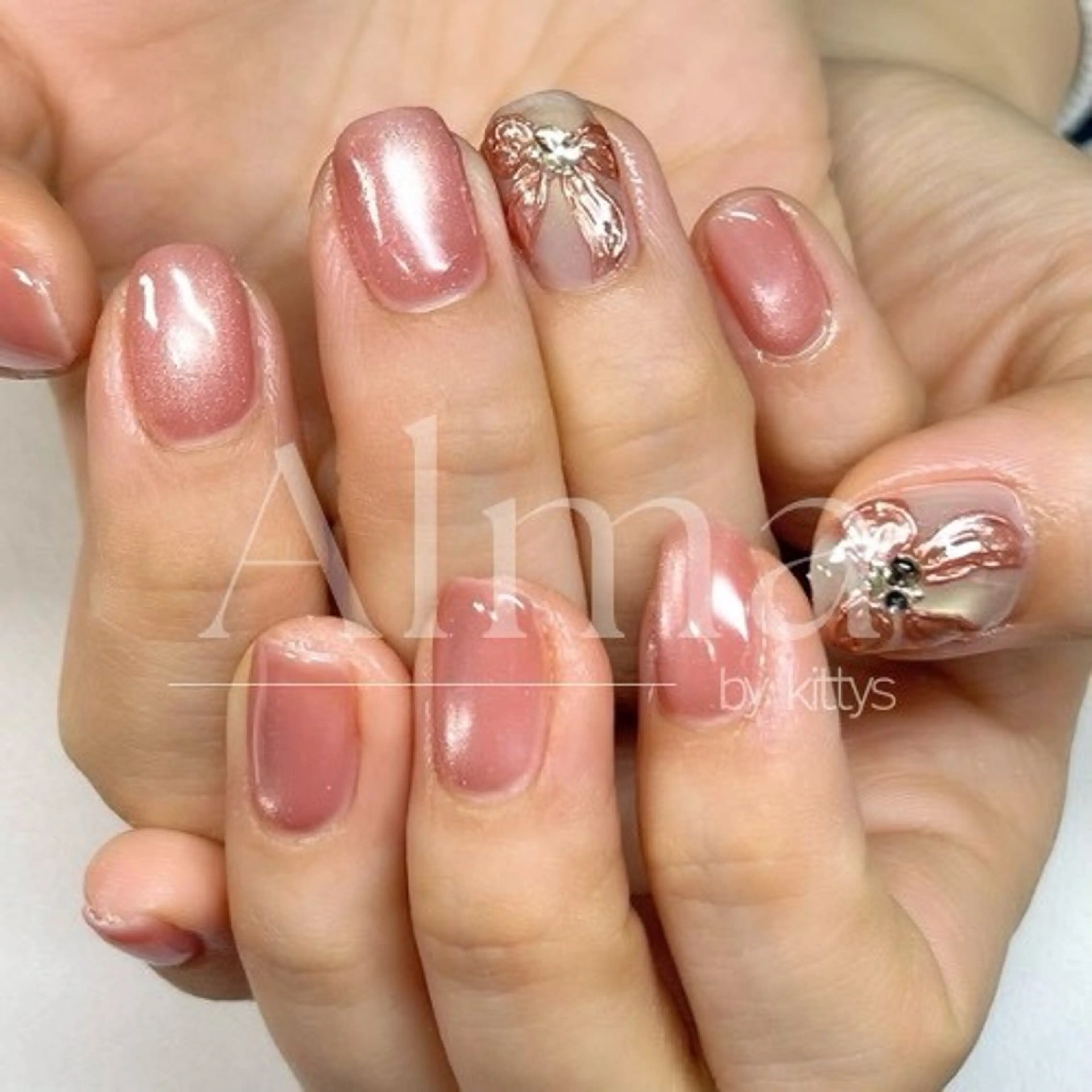 ネイル リボン ハンドネイル Alma chitoseのネイルデザイン