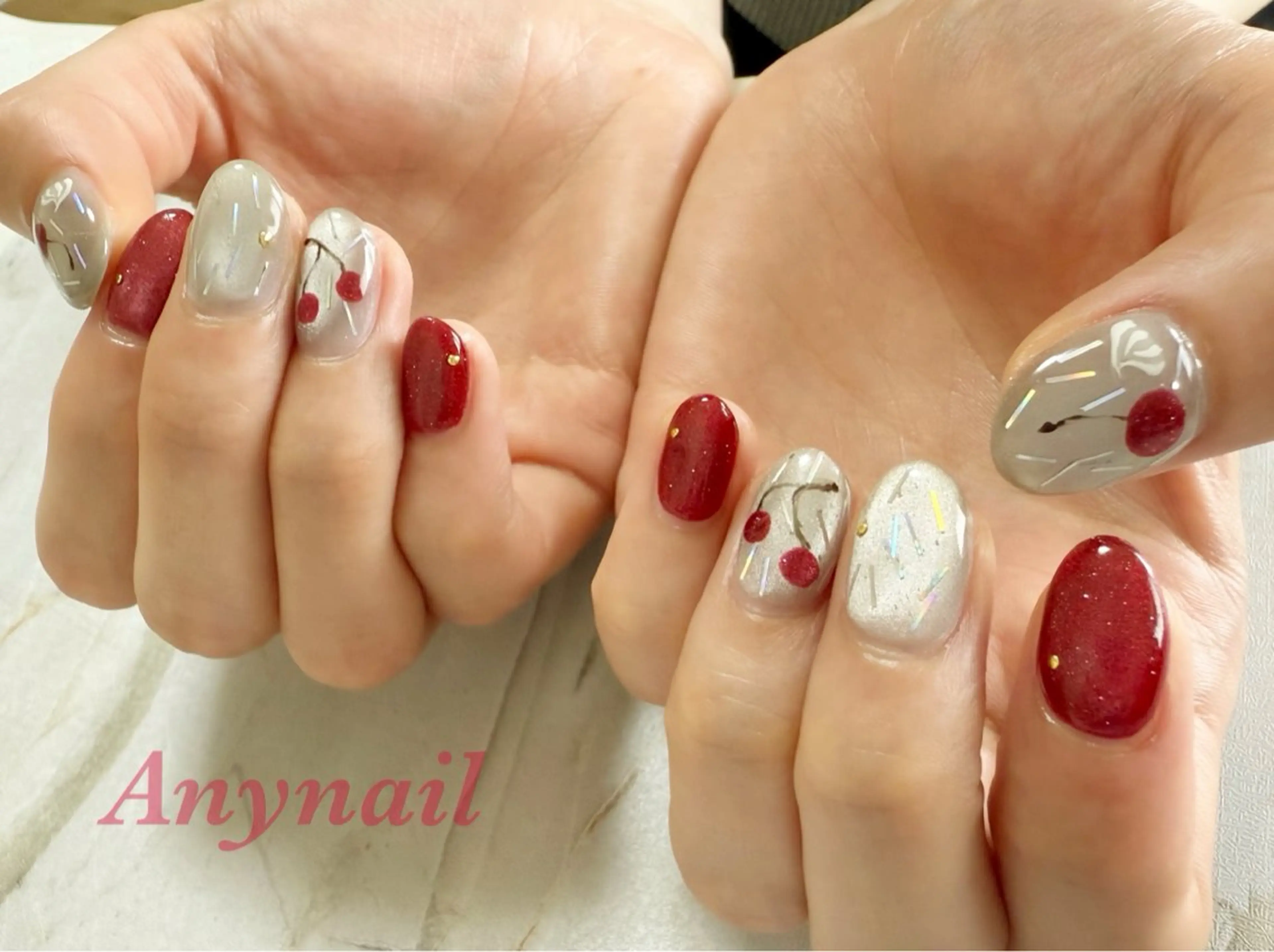 ネイル ブルー マグネットネイル 岩澤 恵子のネイルデザイン