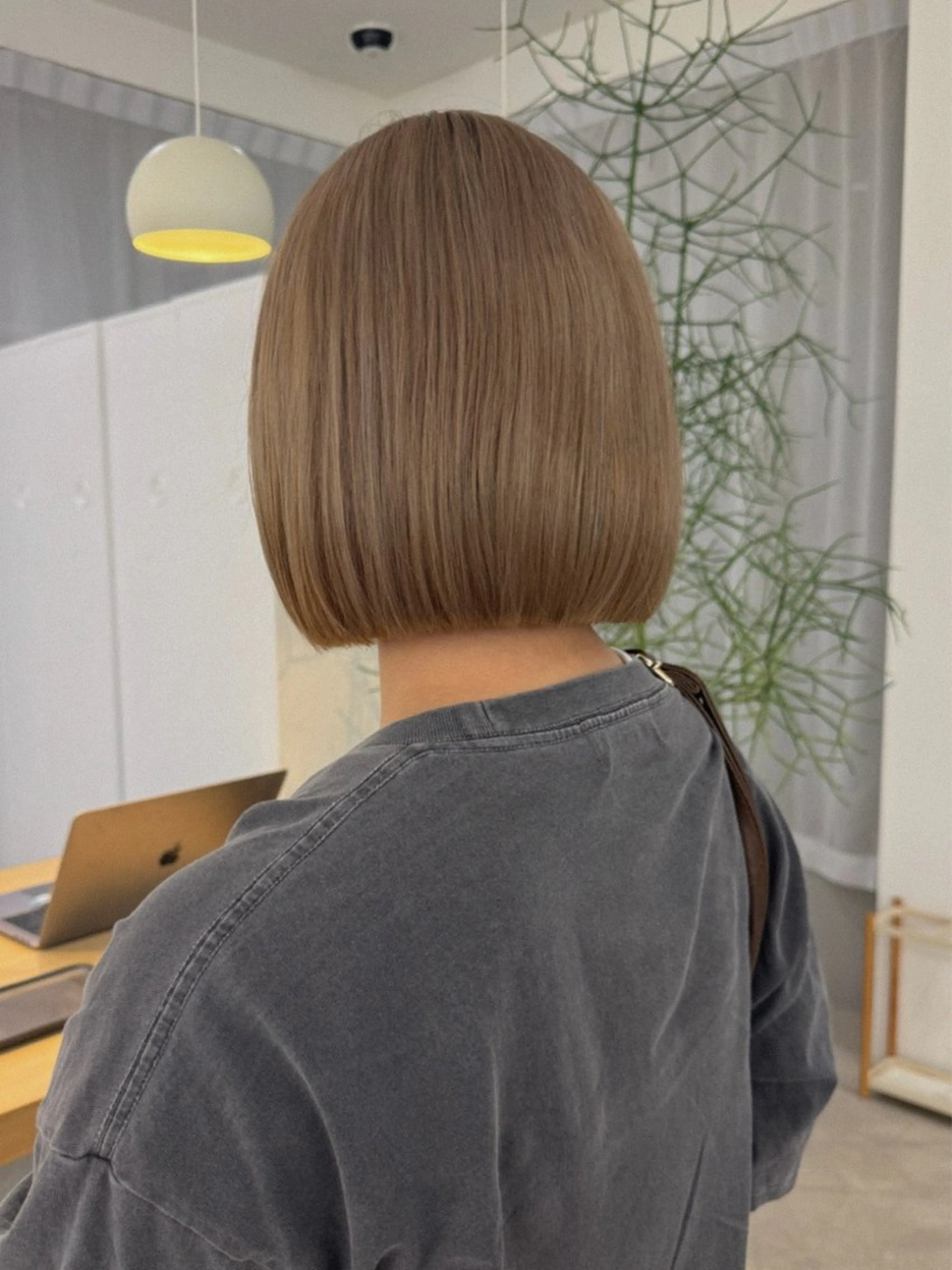 ショート カラー ベージュカラー riko*.+ﾟ 韓国風パーマのヘアスタイル