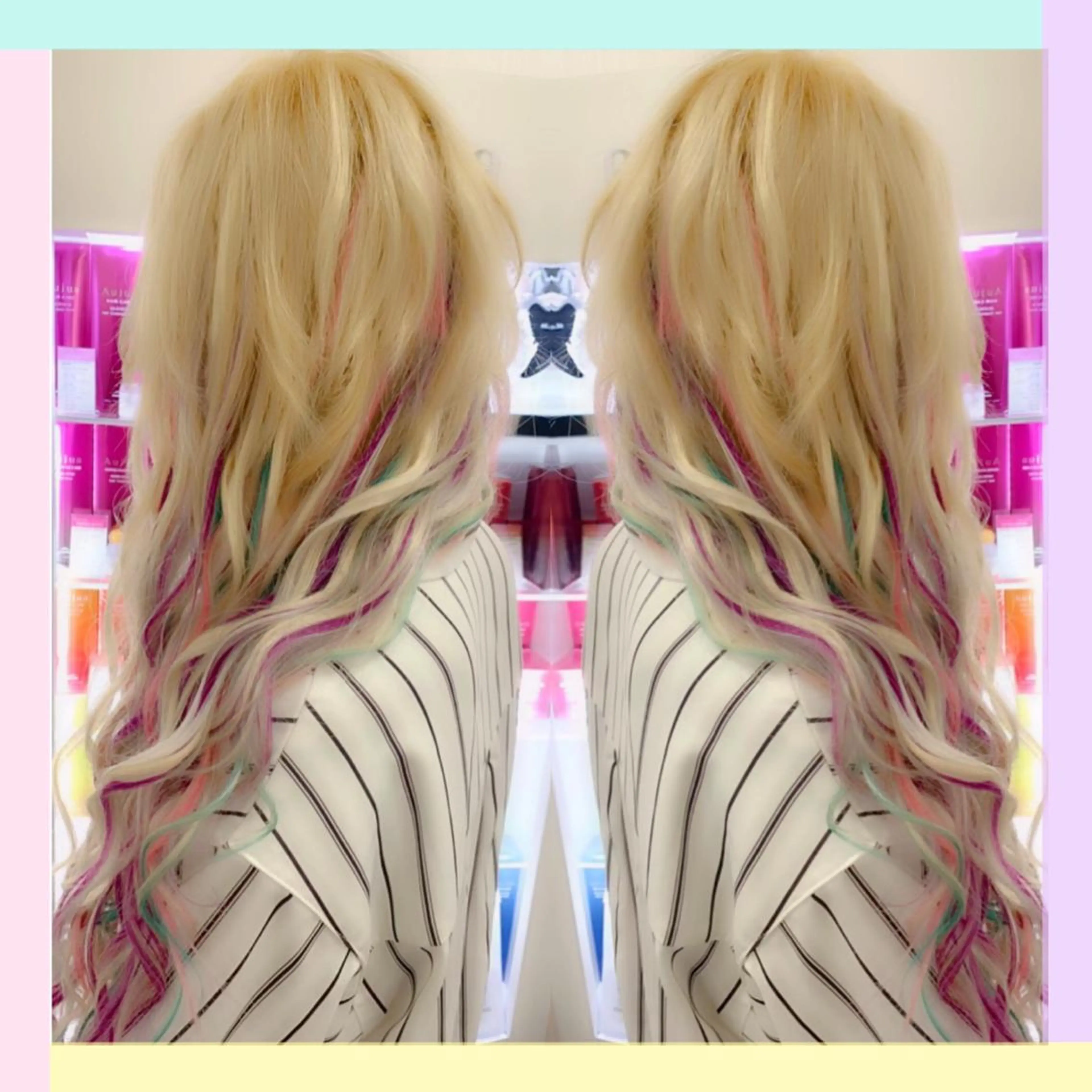 ロング カラー カット ヘアカラー エクステ れん/ハイトーン /エクステ/韓国風のヘアスタイル