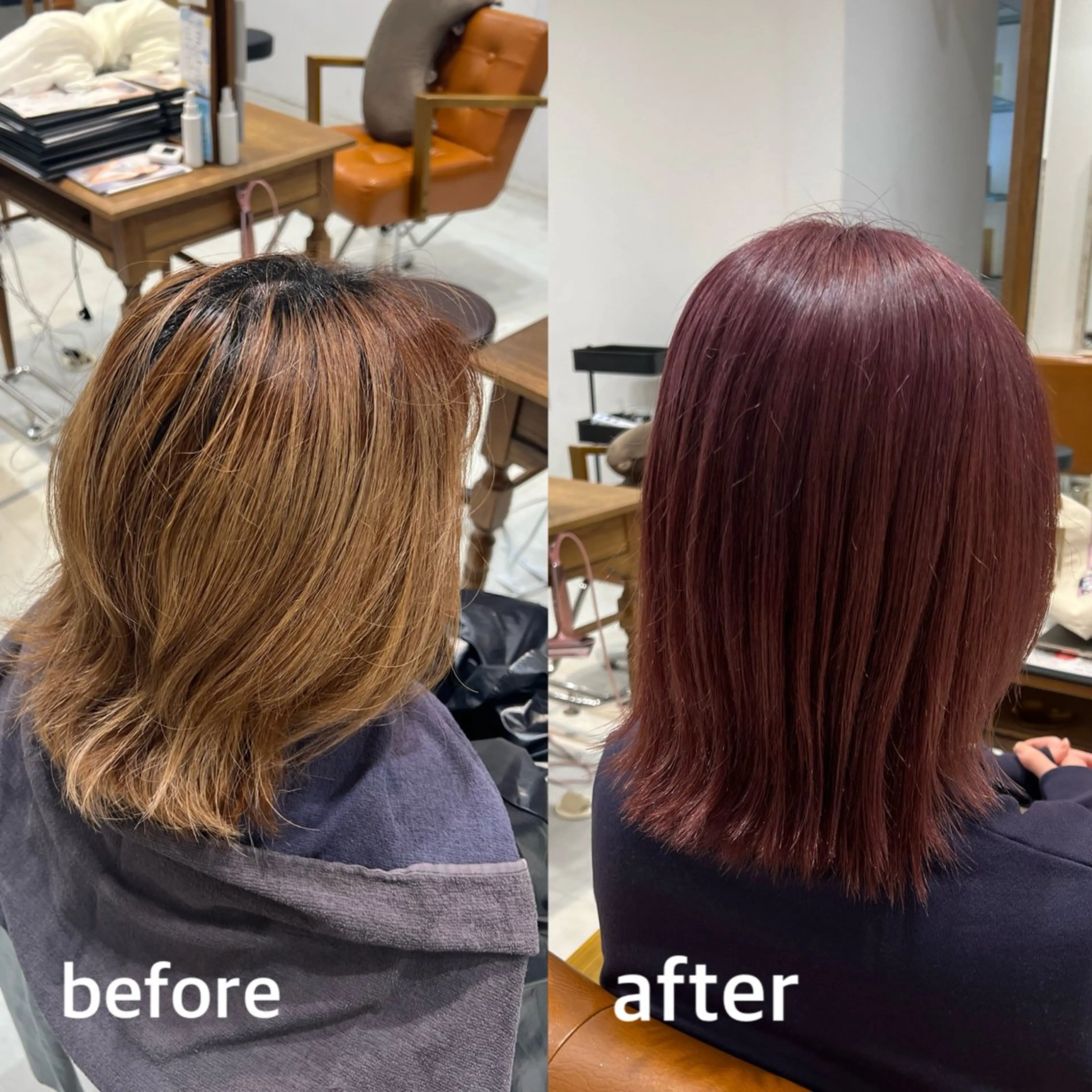 セミロング カラー ブリーチ ラベンダーカラー ラベンダーピンク ピンクカラー ヘアカラー 🫧ボブ/艶髪カラー 伊原修子のヘアスタイル