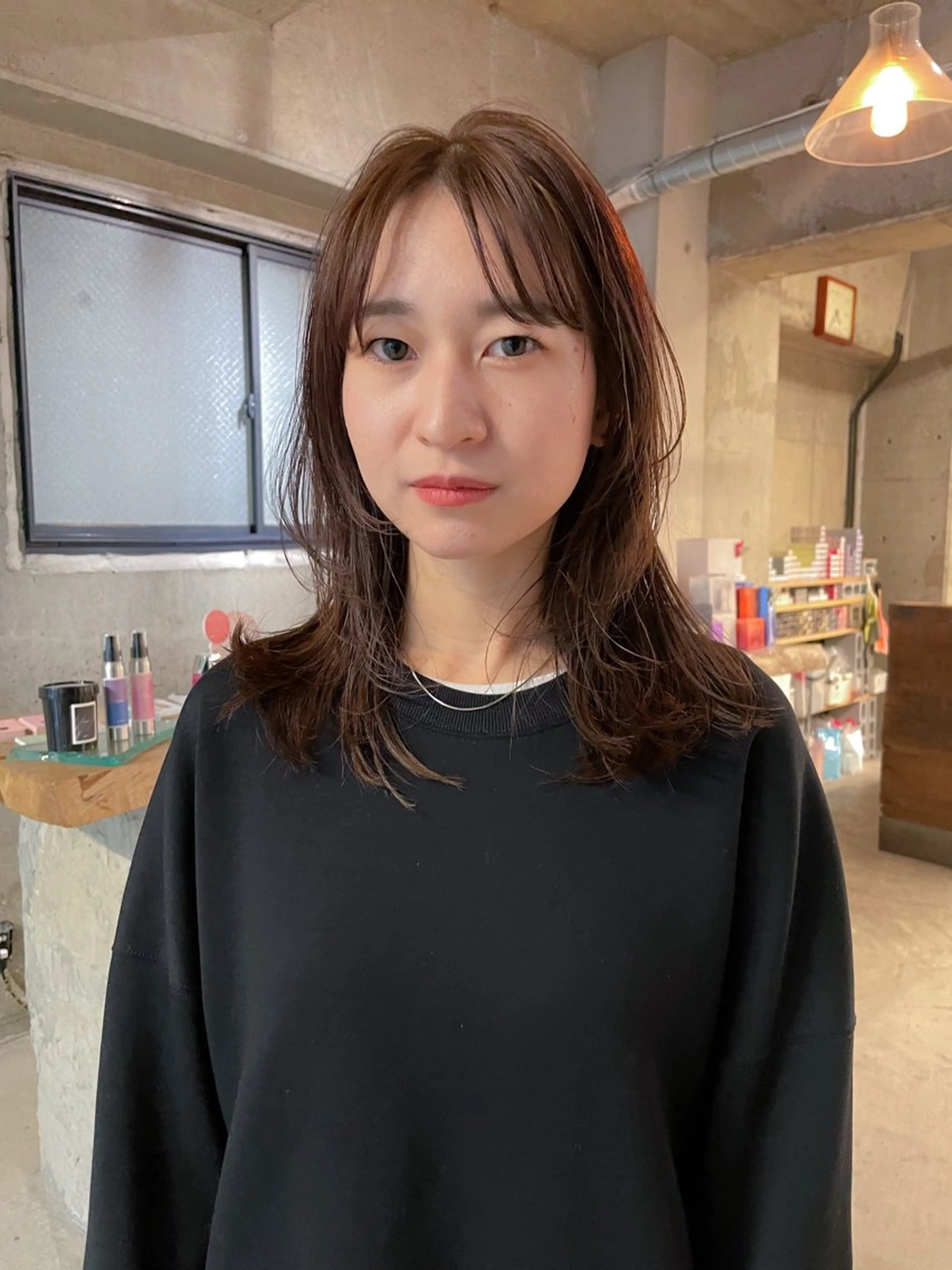 ミディアム カラー パーマ/レイヤー 岩山丈一郎のヘアスタイル