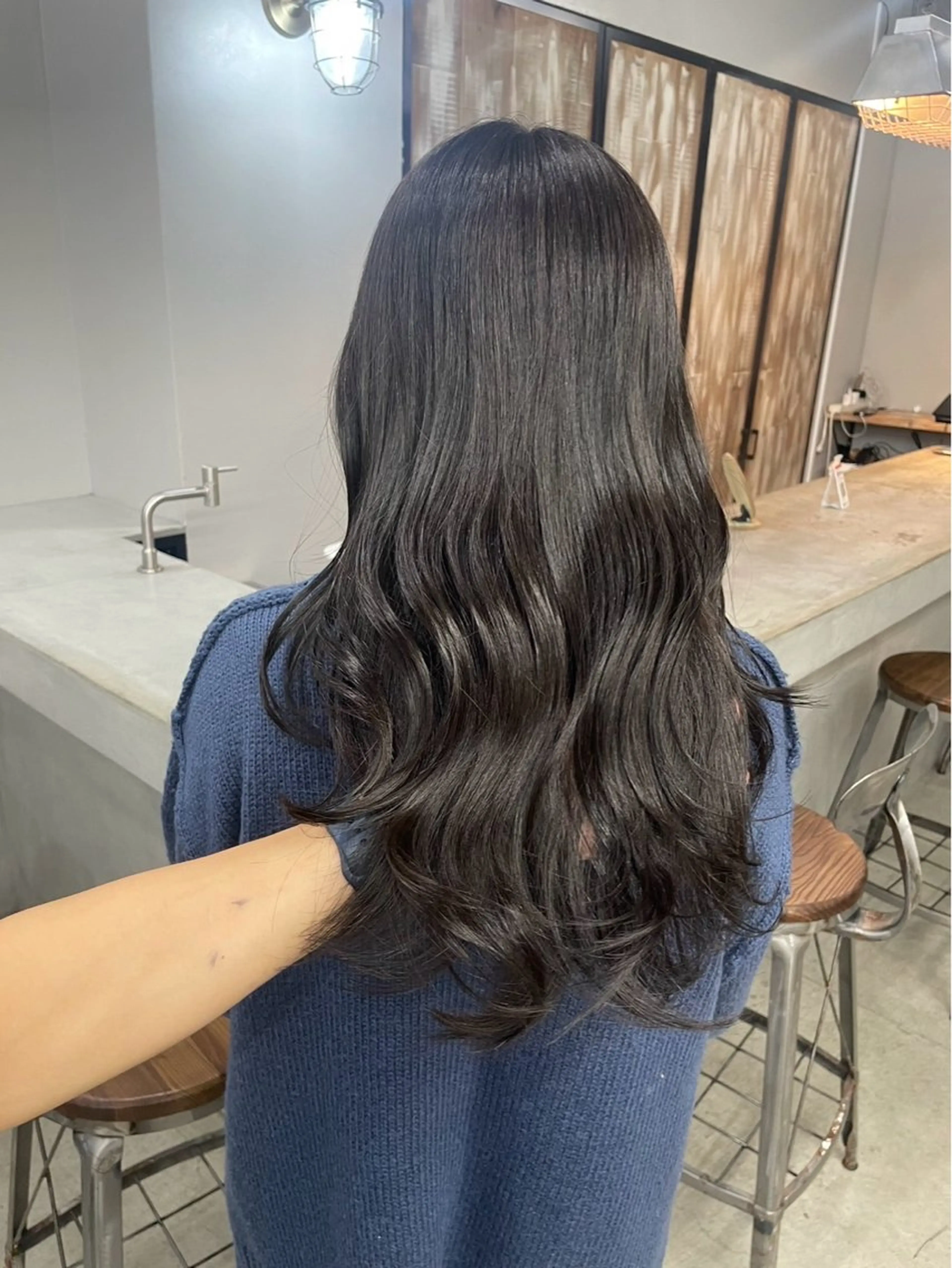 ロング カラー ヘアカラー トリートメント 新宿/韓国ヘア/ 髪質改善ストレートのヘアスタイル
