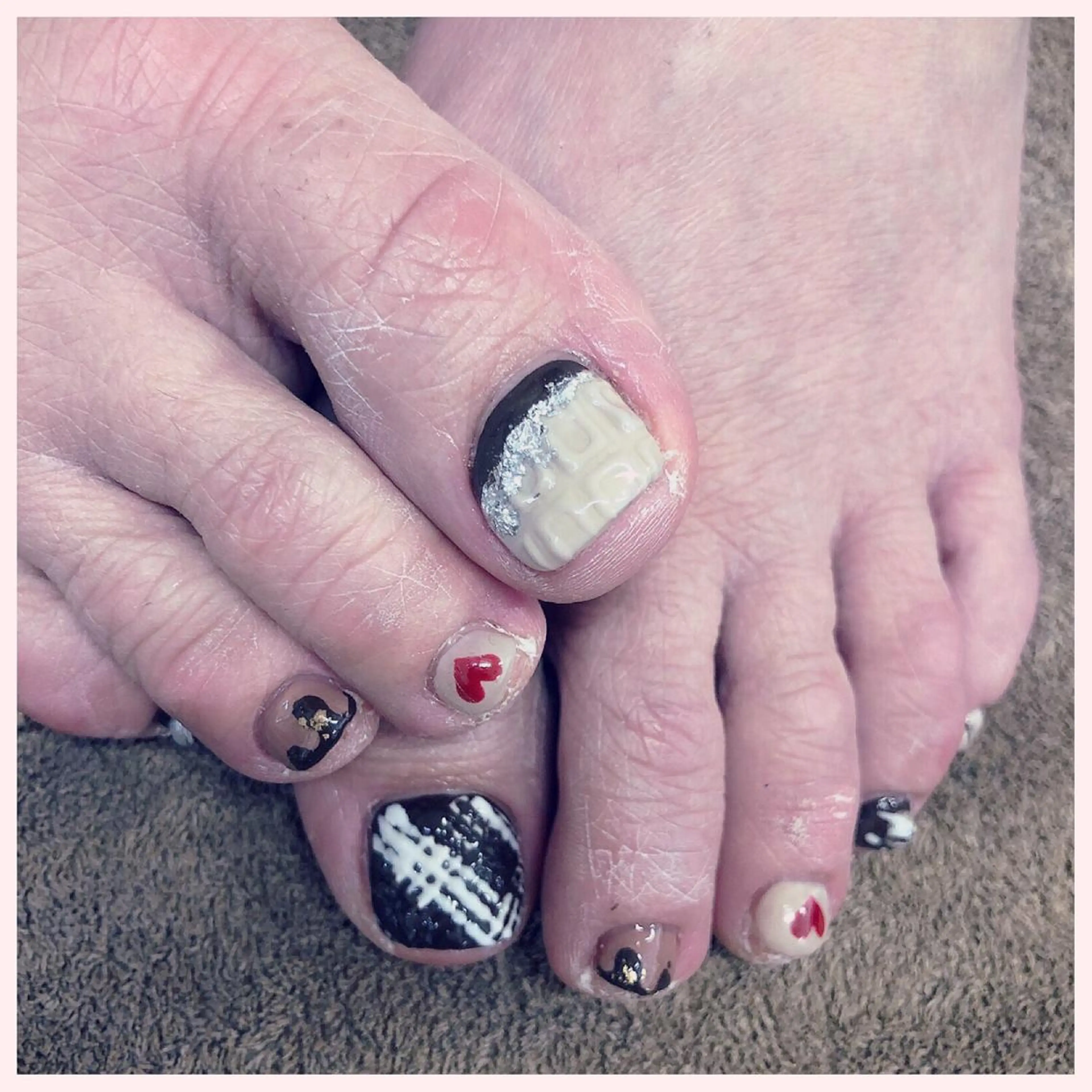ネイル フットネイル バレンタイン YAS 青柳 安代のネイルデザイン