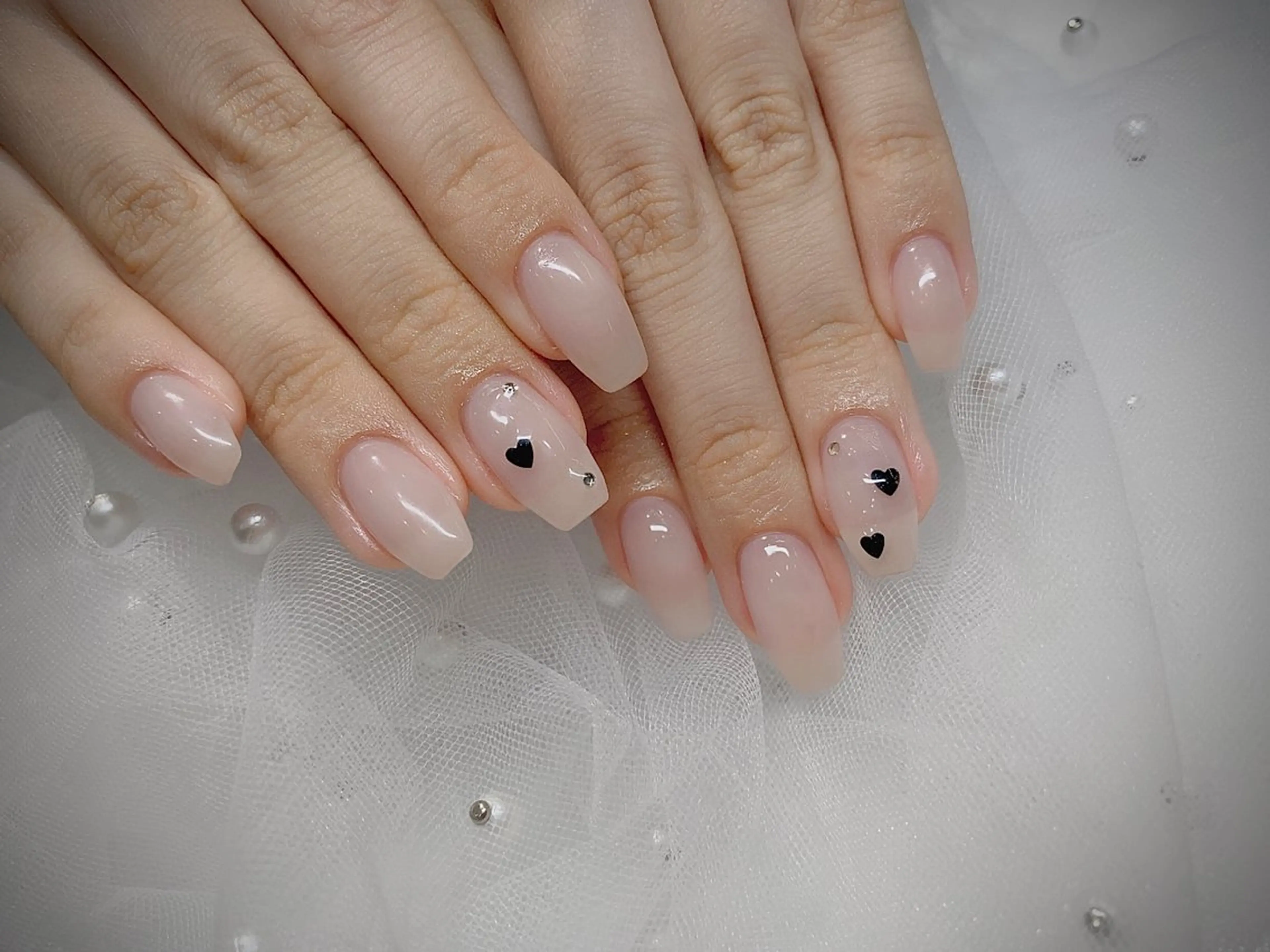 ネイル I-nailロング /ワンホン/キラキラのネイルデザイン