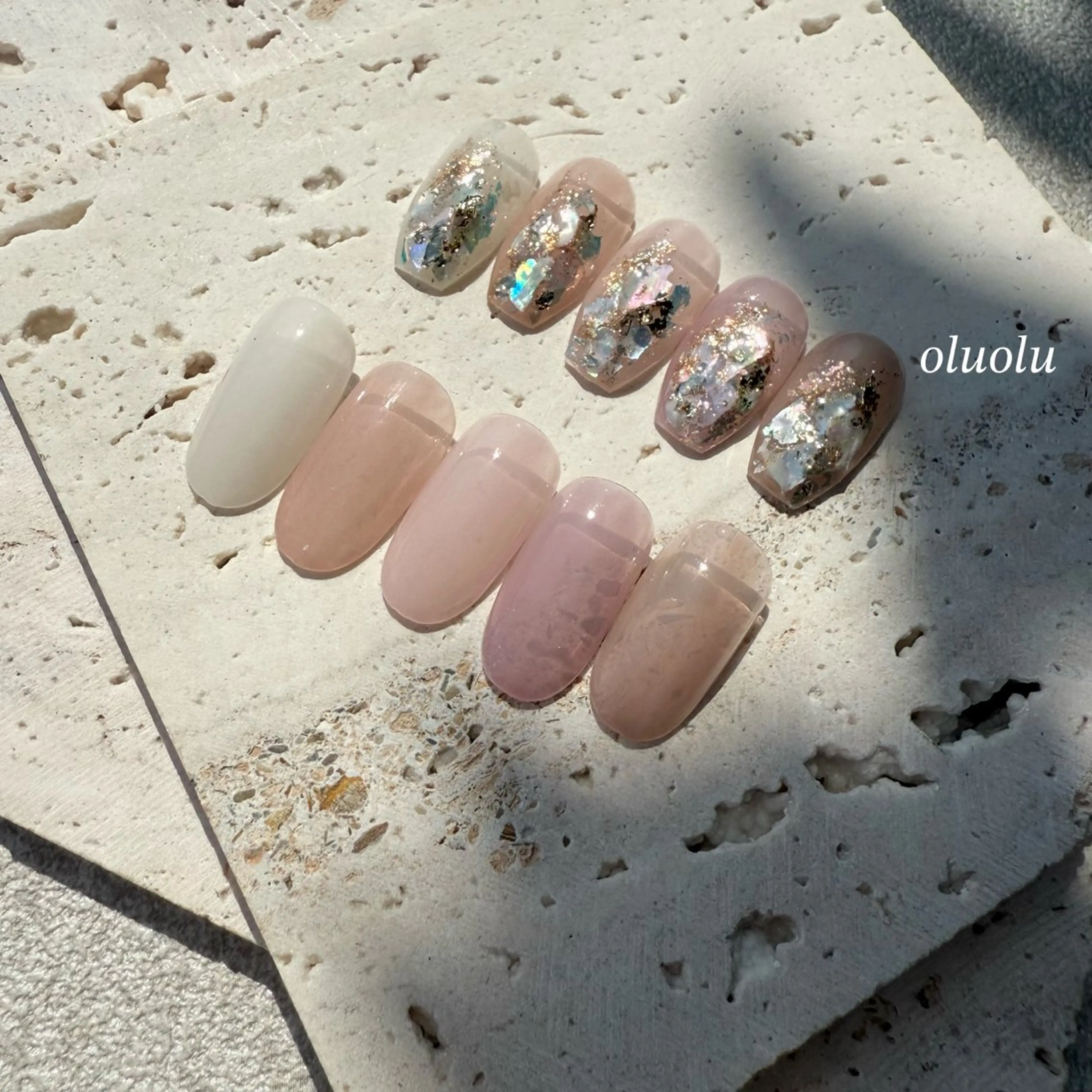 ネイル アートネイル キラキラネイル ニュアンスネイル ピンク 大村 紬華のネイルデザイン