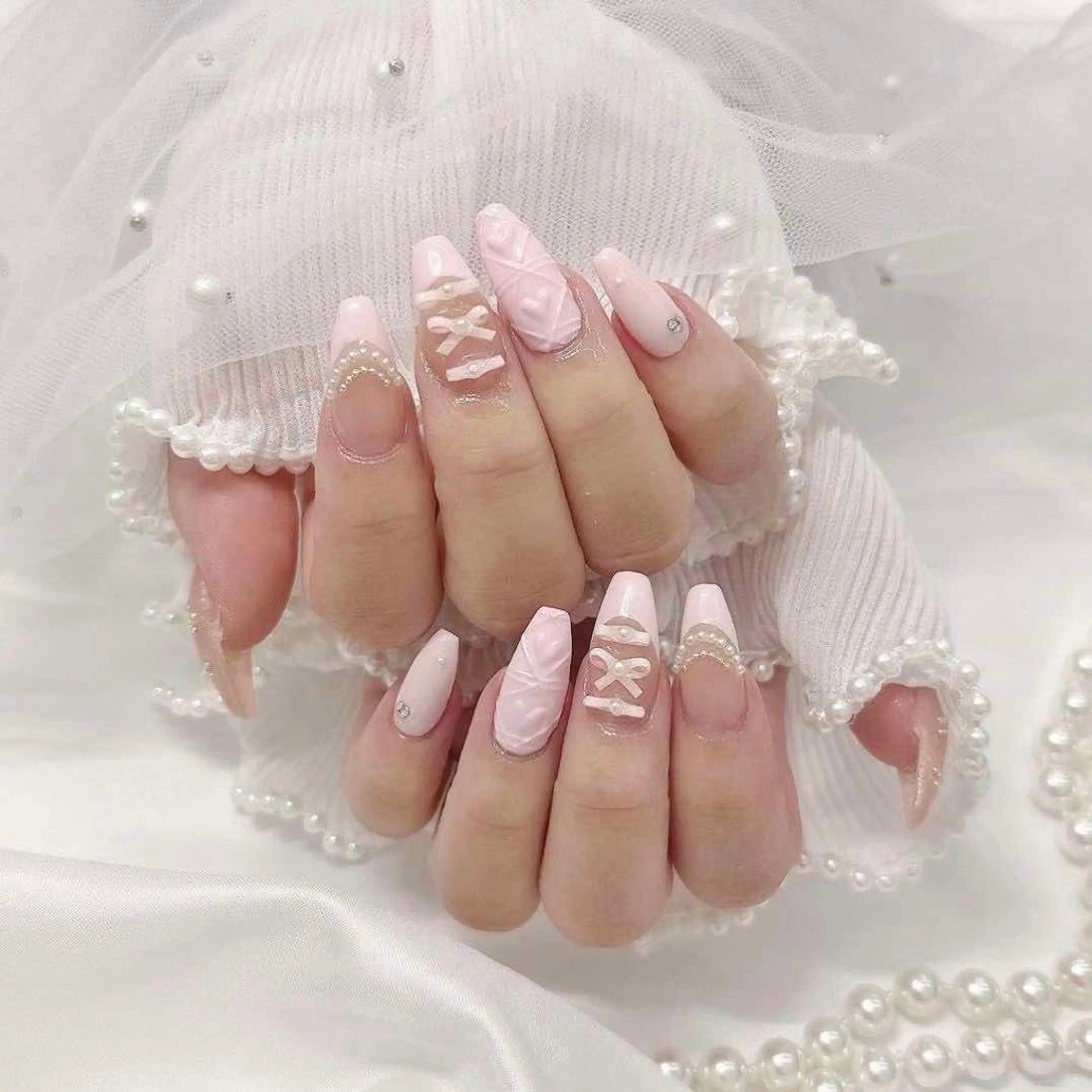 ネイル 長さ出し グラデーション キラキラネイル マグネットネイル ミラーネイル Lee Nails チップ長さだし専門店のネイルデザイン