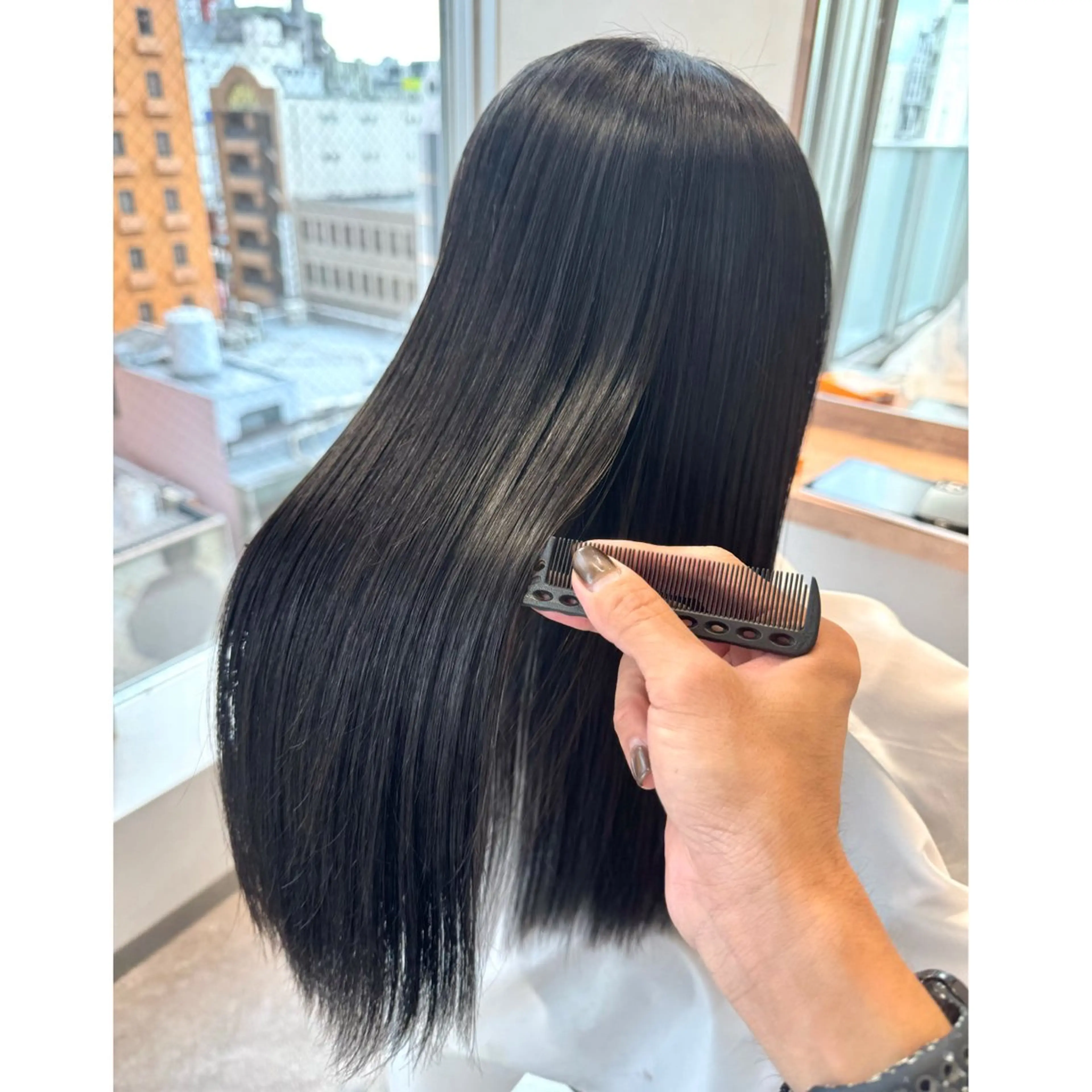 セミロング くせ毛 縮毛矯正 カット 縮毛矯正 トリートメント 森 隆秀/韓国ヘアのヘアスタイル