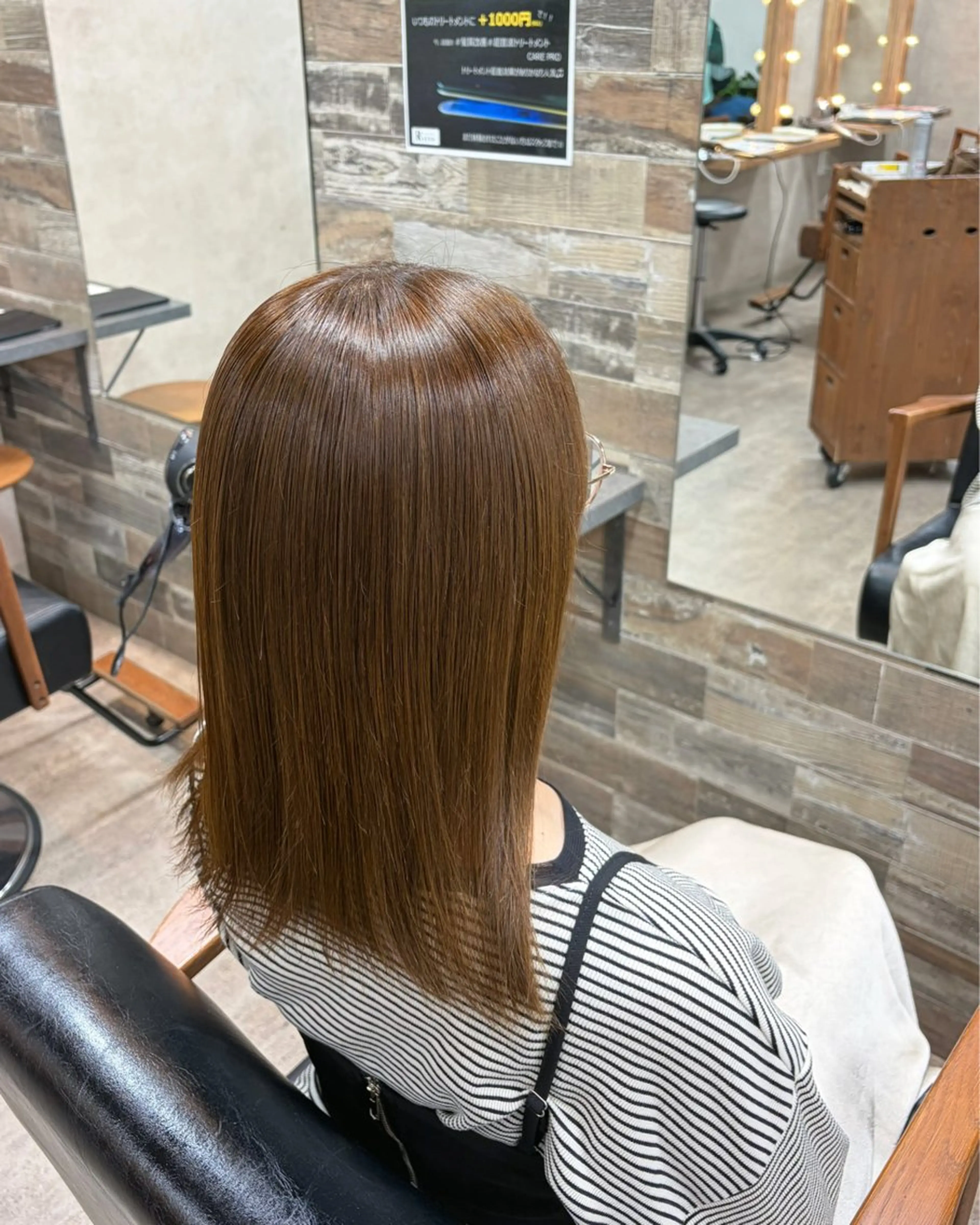 ミディアム カラー ベージュカラー ブラウンカラー 透明感カラー オリーブベージュ トリートメント ヘアカラー トリートメント RIENS くるみのヘアスタイル