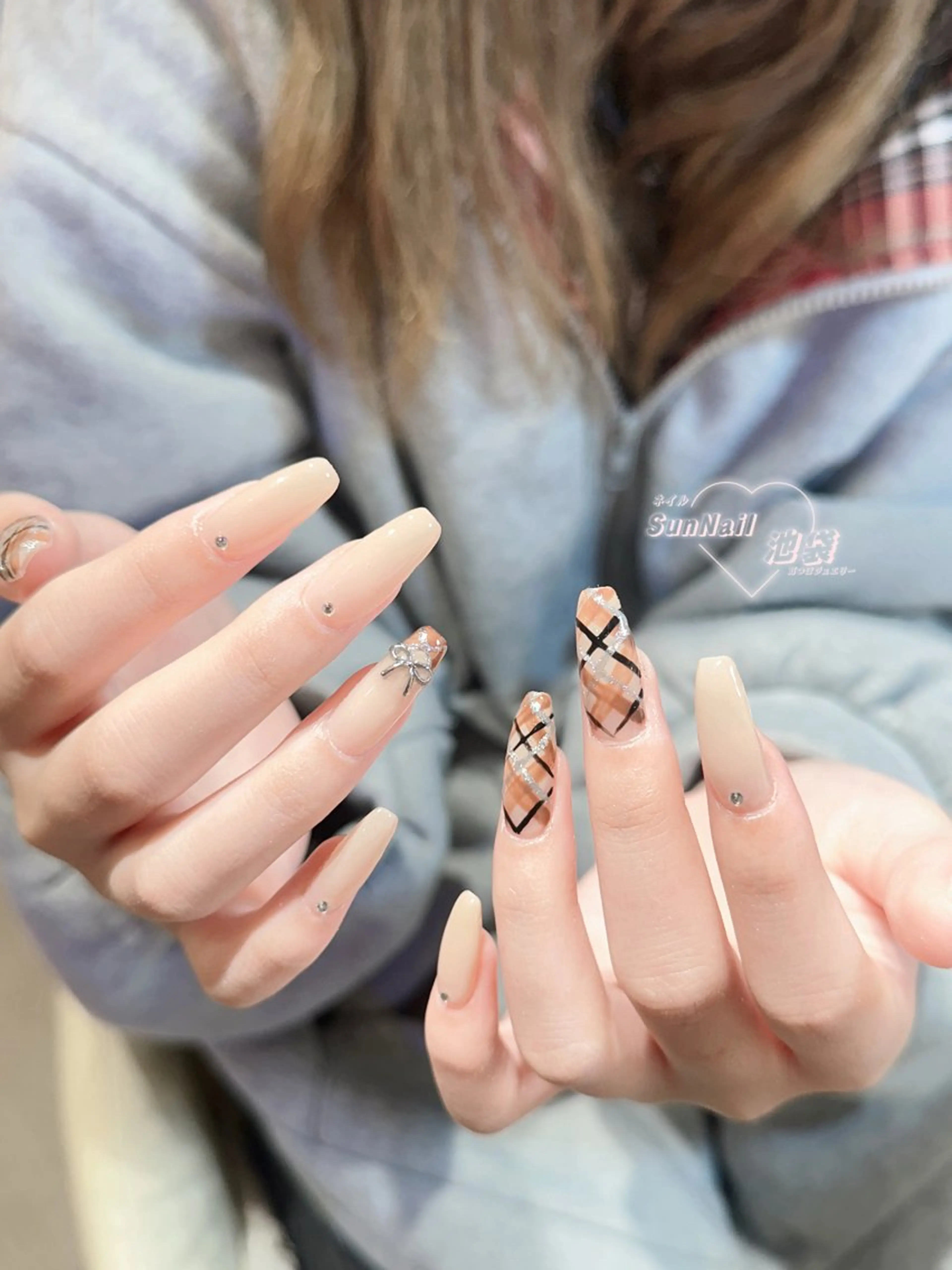 ネイル チークネイル 長さ出し フレンチネイル ガーリー 韓国ネイル ハンドネイル ハンドケア Sun Nail 池袋のエステ・リラクイメージ