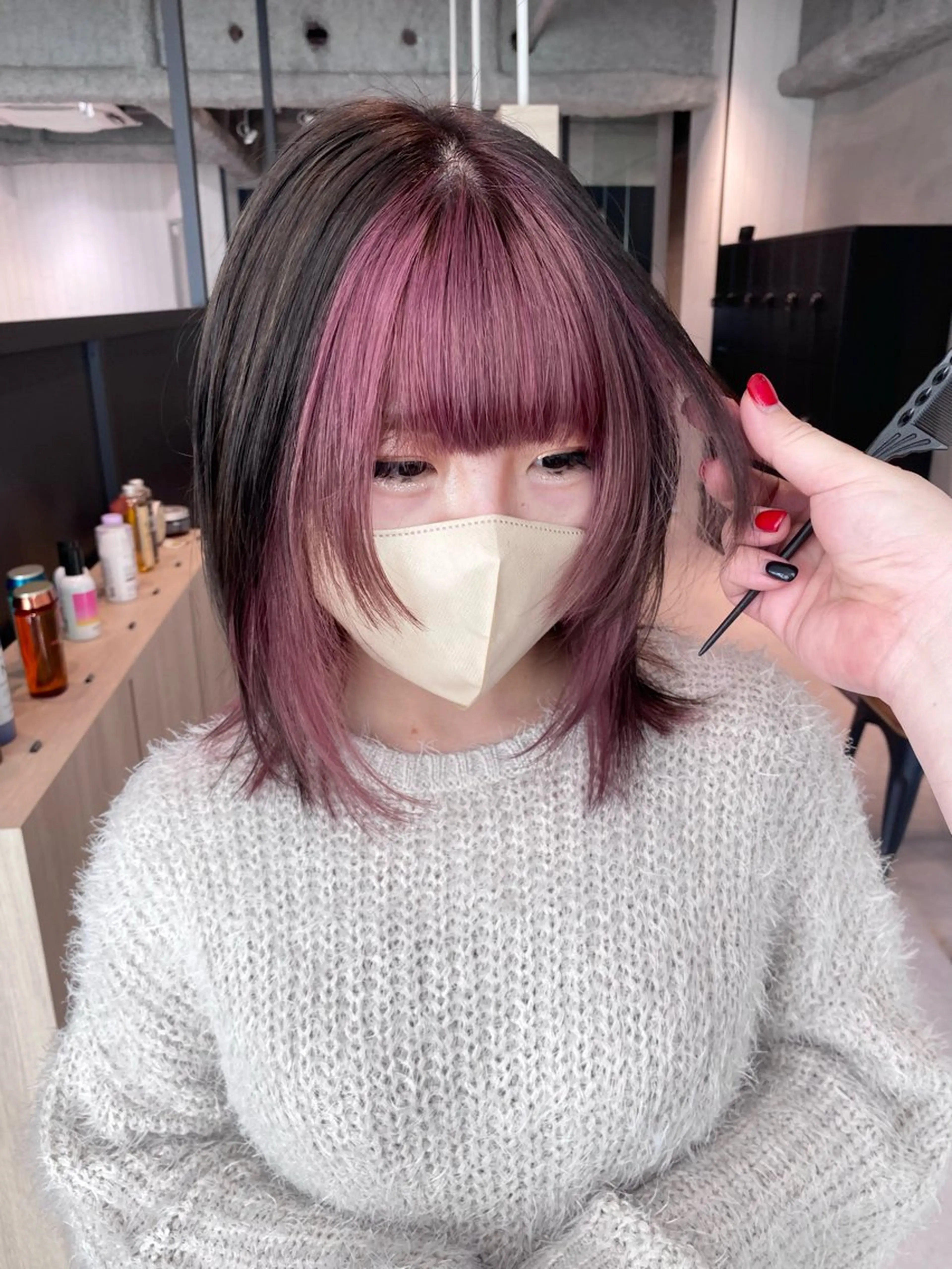 ミディアム カラー wool TOKYO けいご[ブリーチ]のヘアスタイル