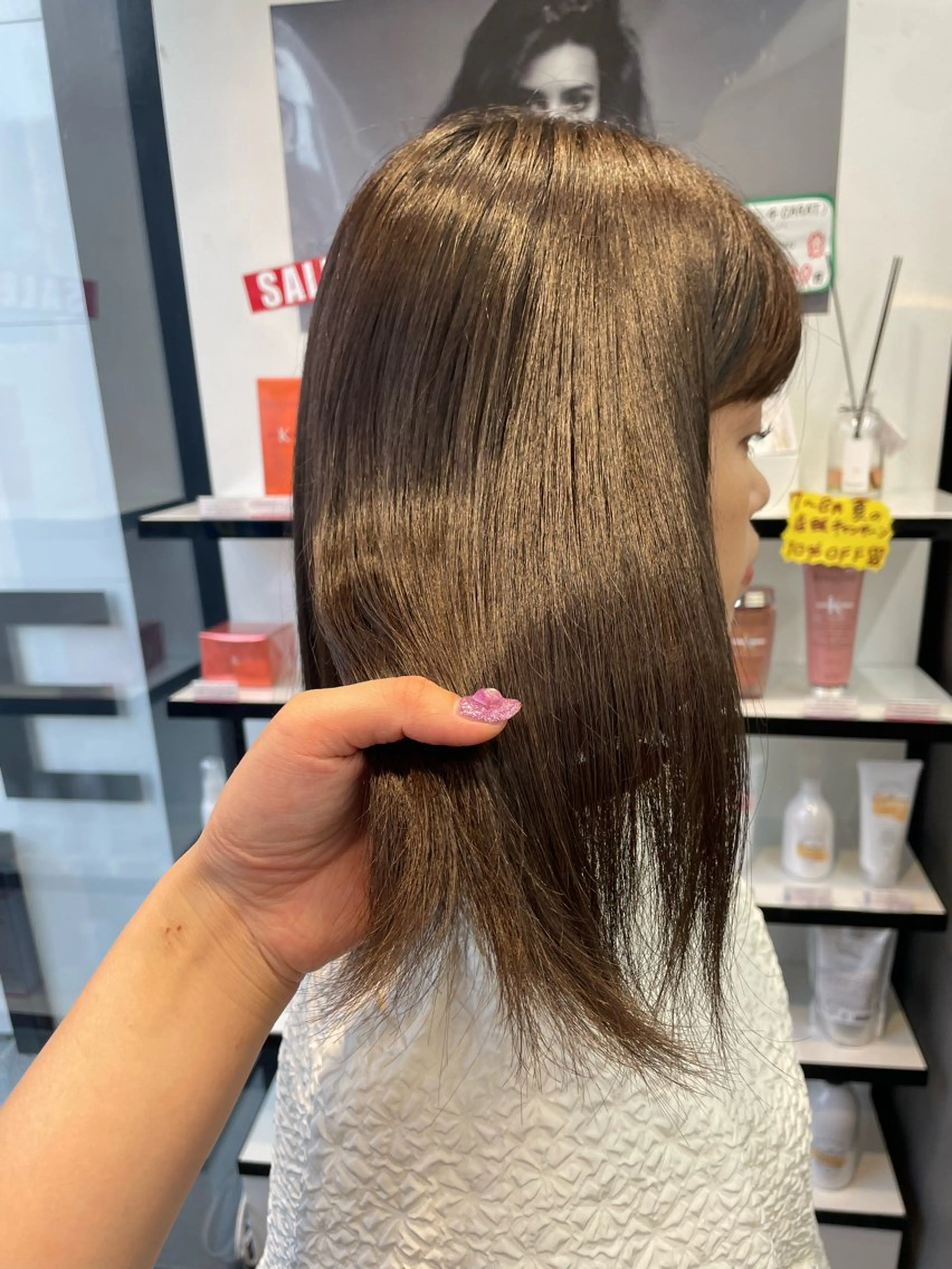 ミディアム カラー ヘアアレンジ 髪質改善 トリートメント 青髪特化🩵 ダブルカラーのヘアスタイル