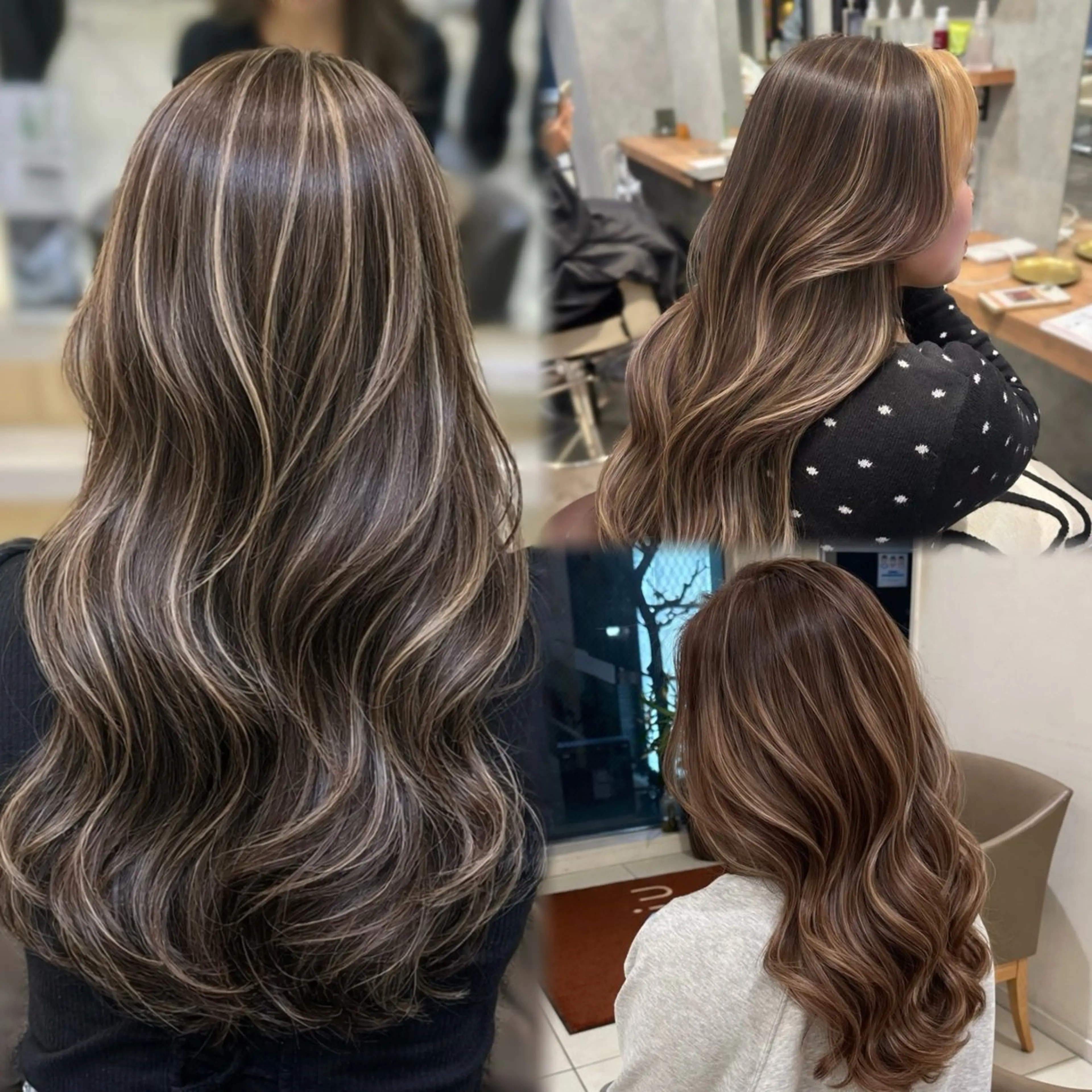 ロング カラー カット ヘアカラー トリートメント 🤍ハイライト/ レイヤー/銀座🤍のヘアスタイル