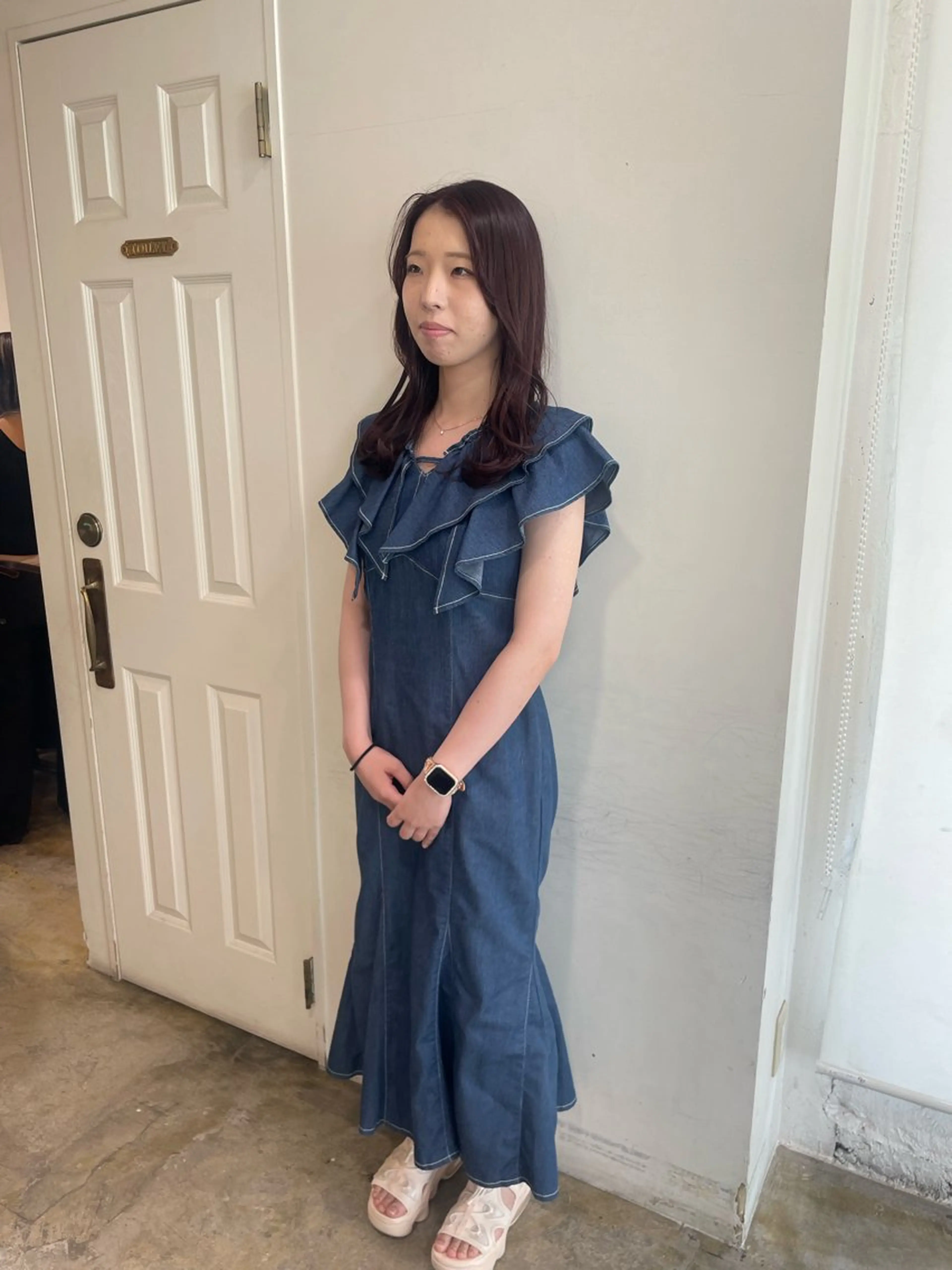 セミロング カラー ラベンダーカラー ラベンダーピンク ピンクカラー カット ヘアカラー トリートメント MIOベージュカラー 柔らかいカラーのヘアスタイル