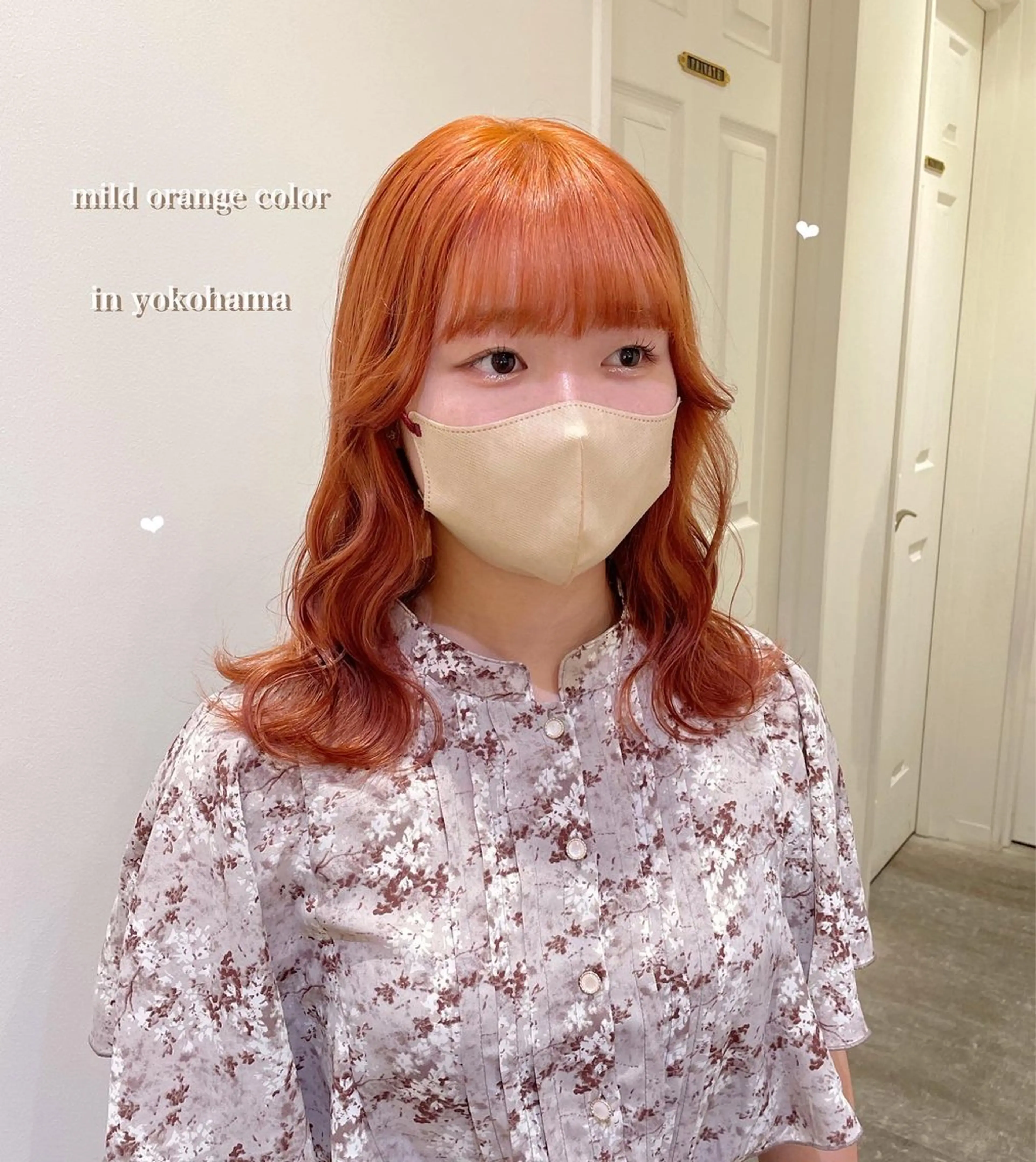 ミディアム カラー オレンジ ピンクカラー ヘアカラー エクステ/ハイトーン 🐏☁️miminaのヘアスタイル