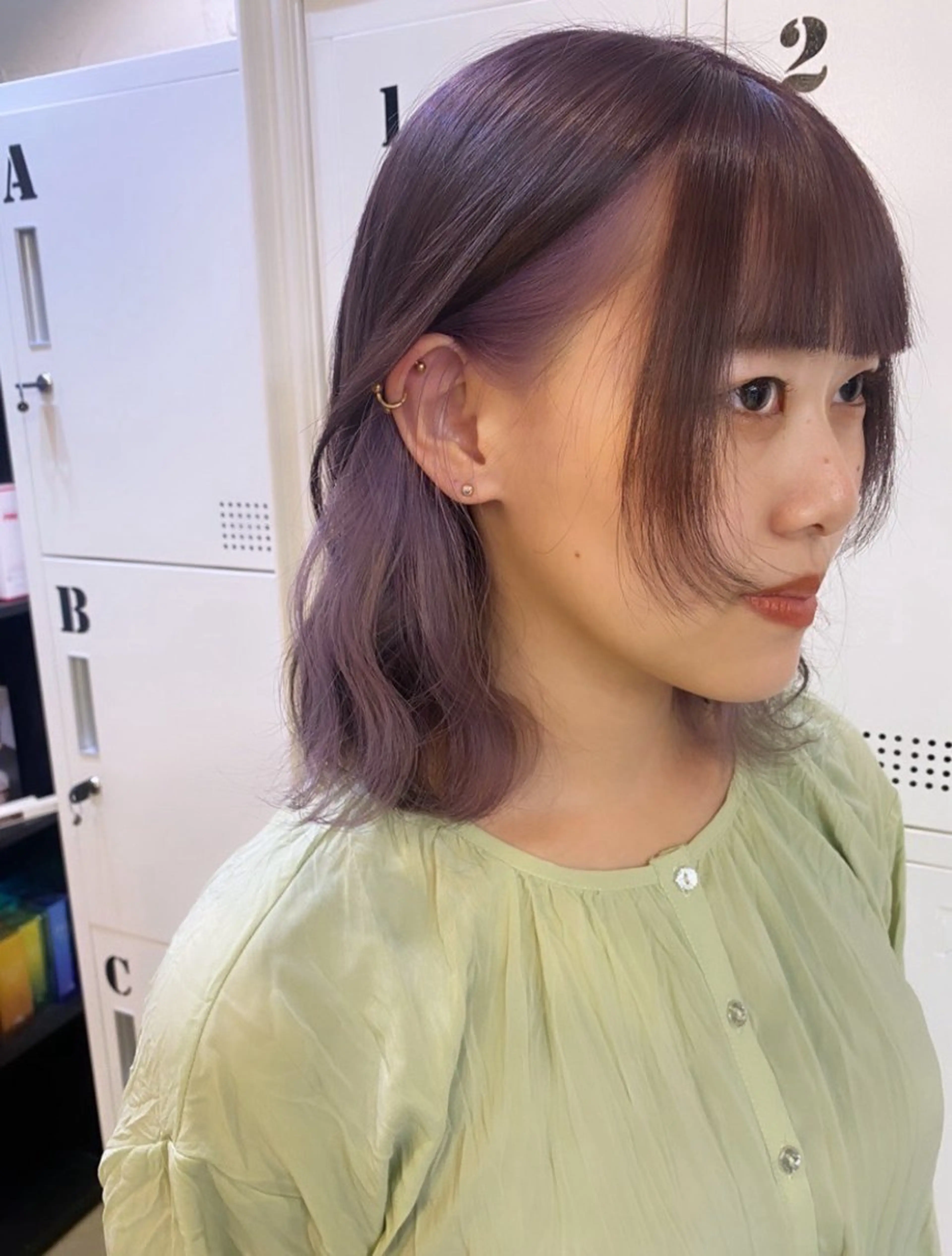 セミロング カラー 🎀モテ暖色× エクステ🎀あかりのヘアスタイル