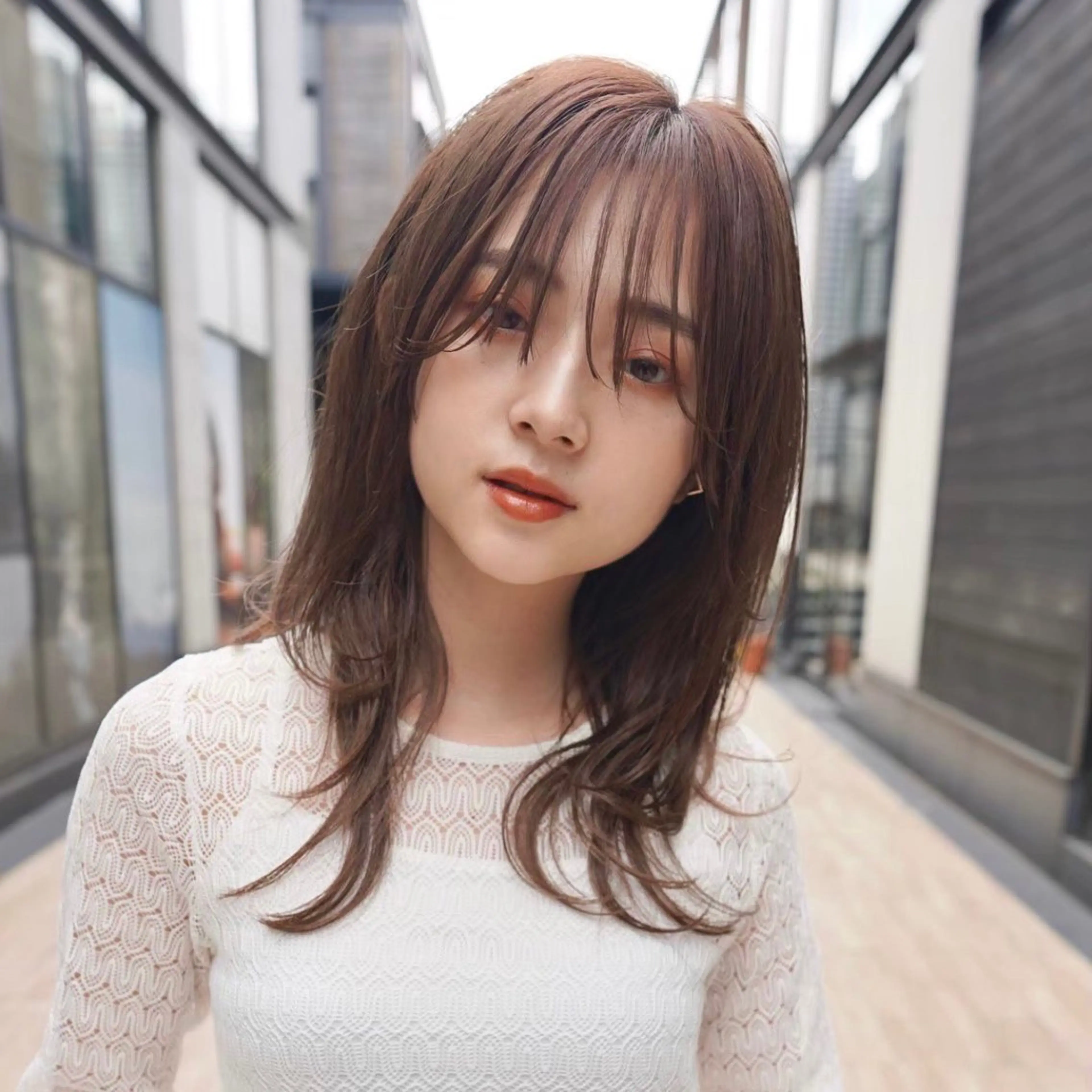 ロング カラー カット センターパート/ 暖色カラーayuのヘアスタイル