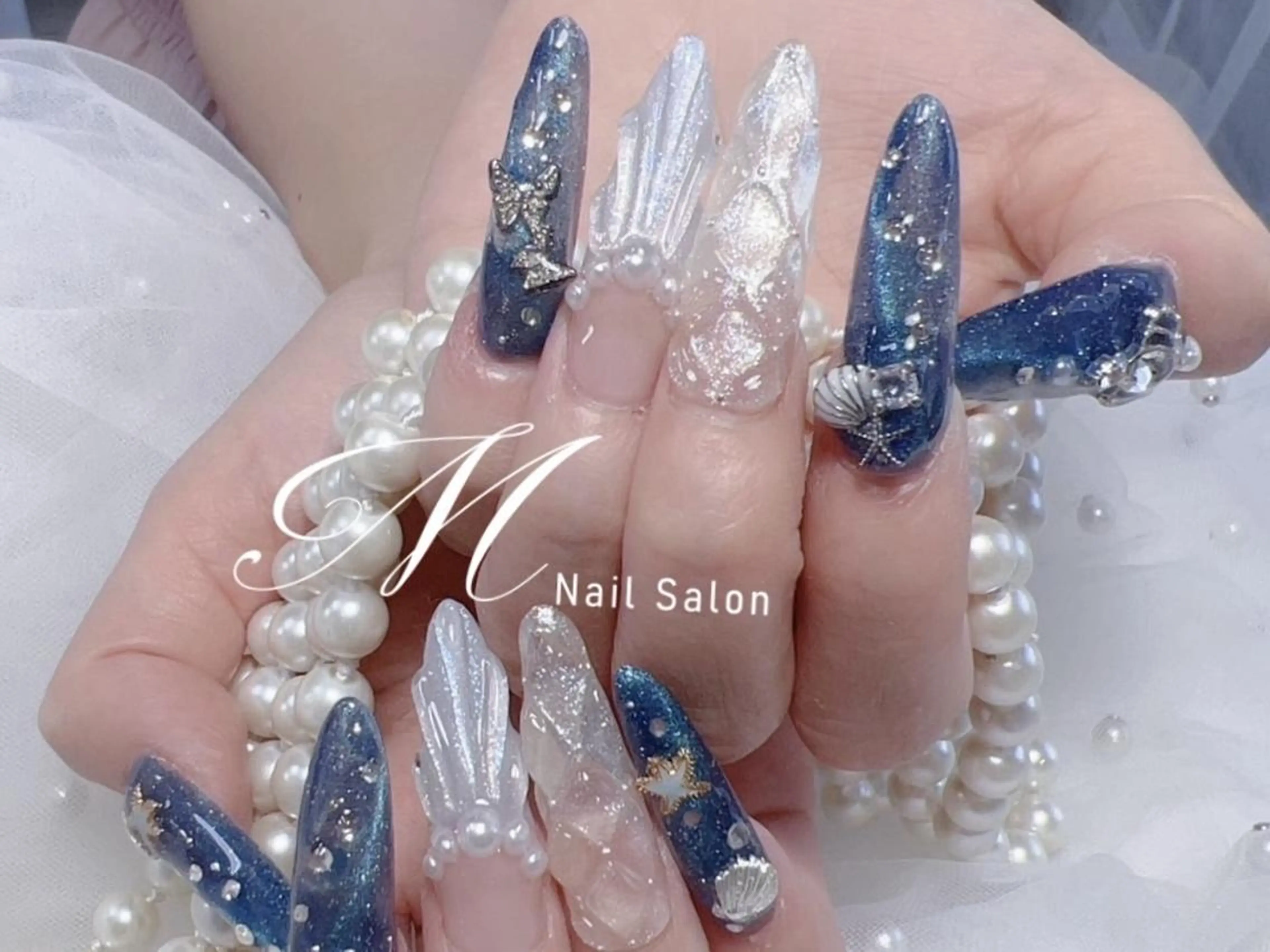 ネイル ⛄️ワンホンネイル 半額中🩵ナのネイルデザイン