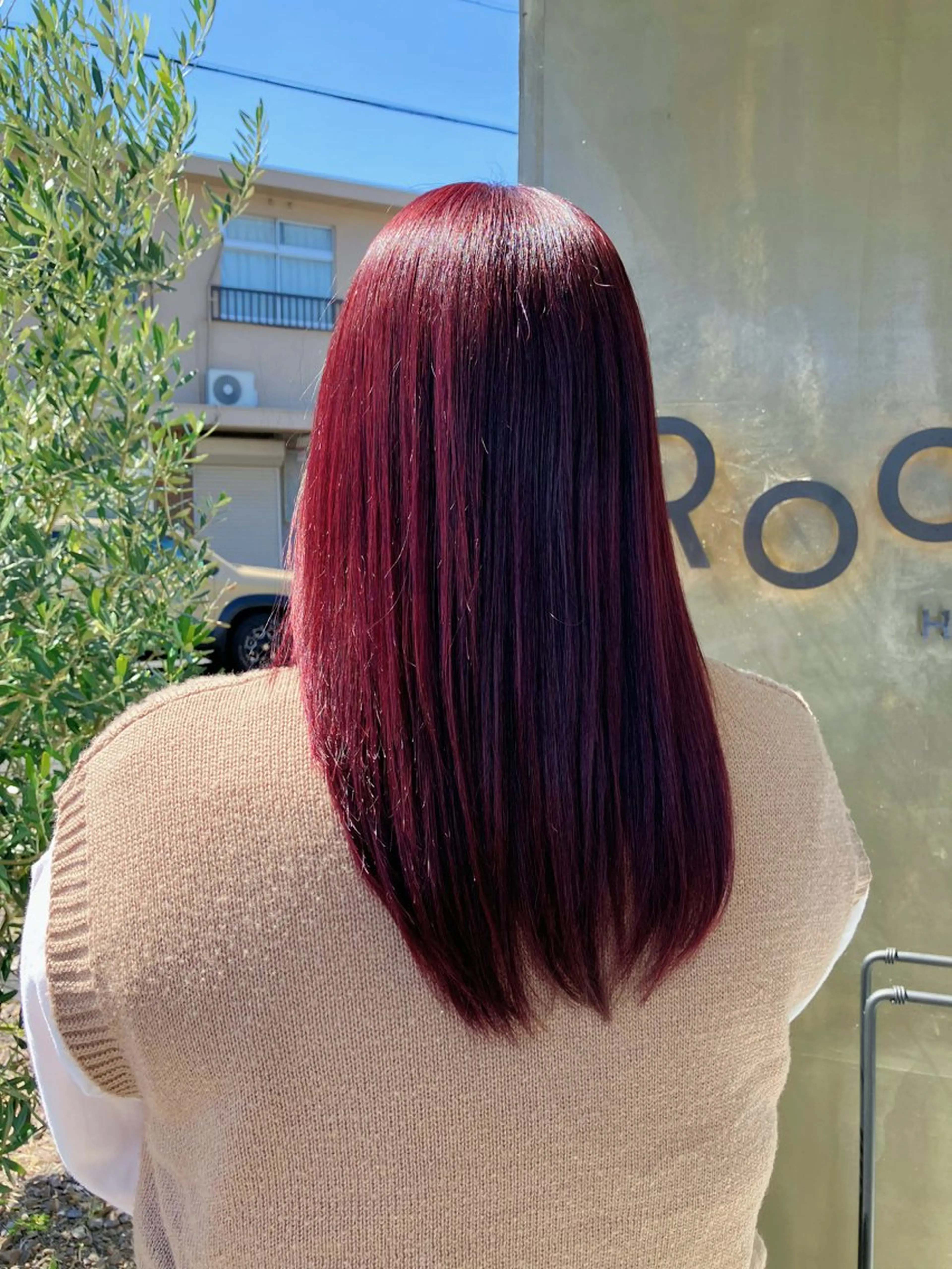 ロング カラー カシス レッドカラー ヘアカラー トリートメント 【ツヤ髪特化】 スズキアキエのヘアスタイル