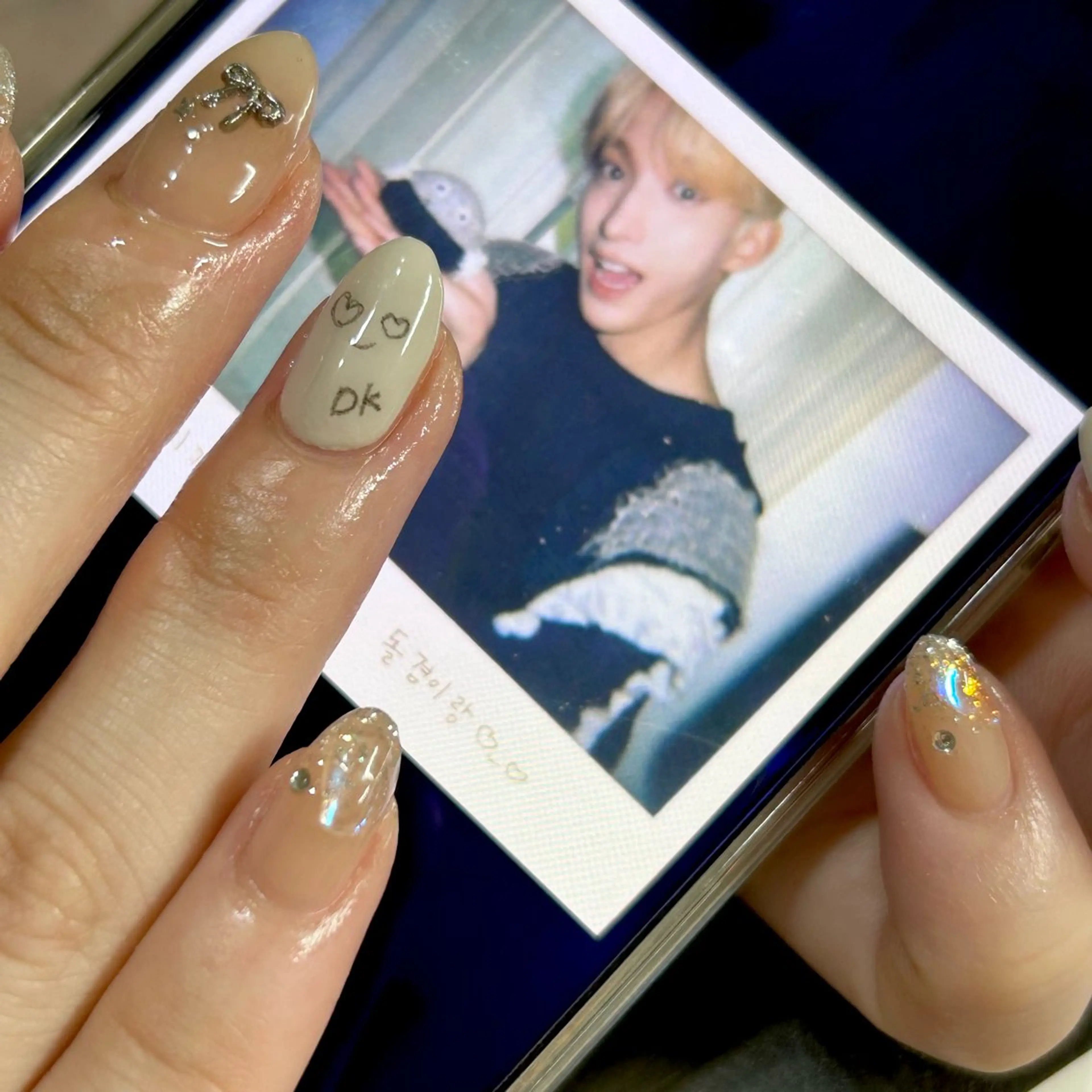 ネイル ブルー フットネイル ジェルネイル キラキラネイル 韓国ネイル RooM -mizuki-のネイルデザイン