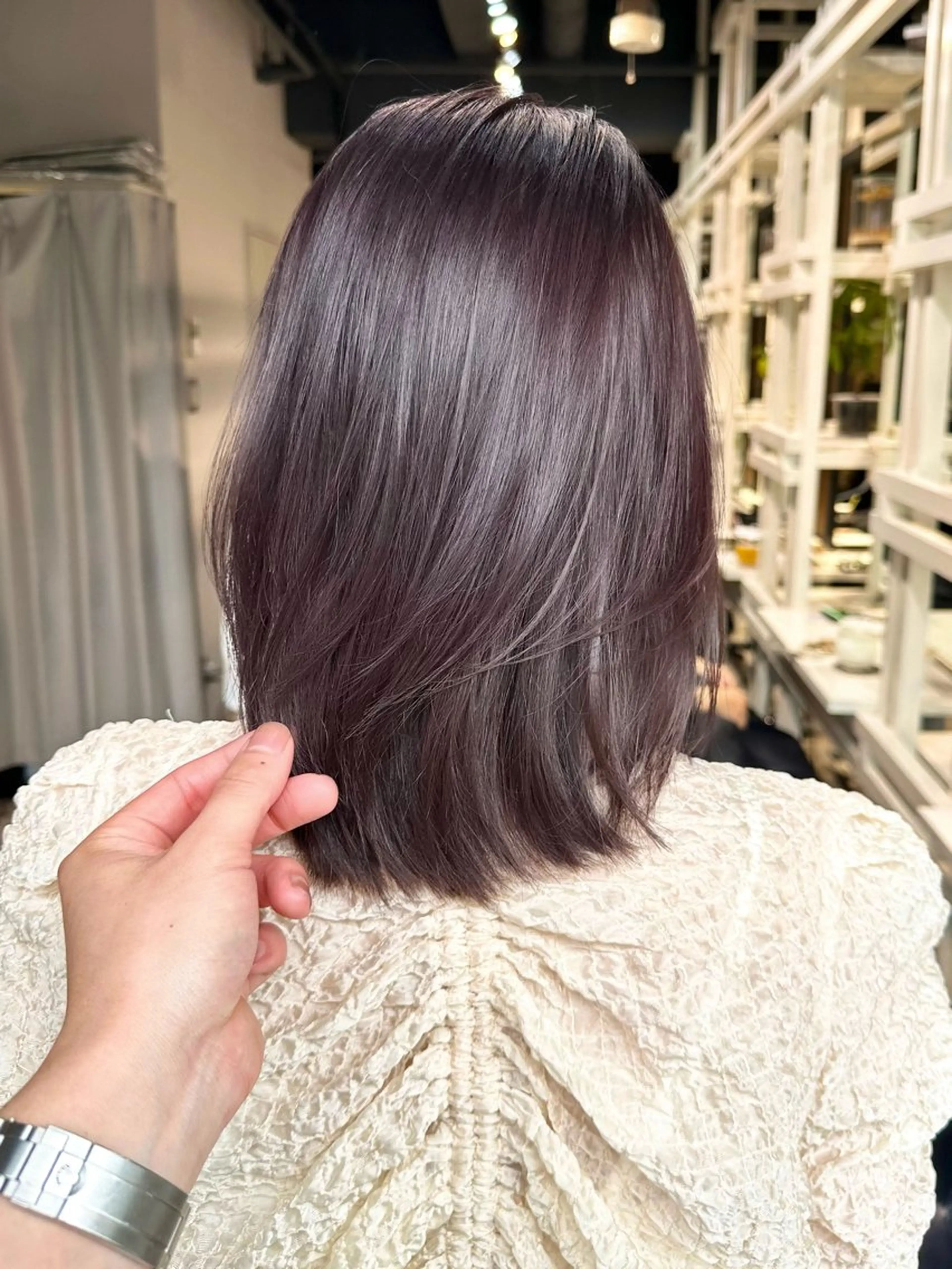 ミディアム カット ヘアカラー トリートメント ✨透明感カラー/縮毛 恵比寿HAYATO✨のヘアスタイル