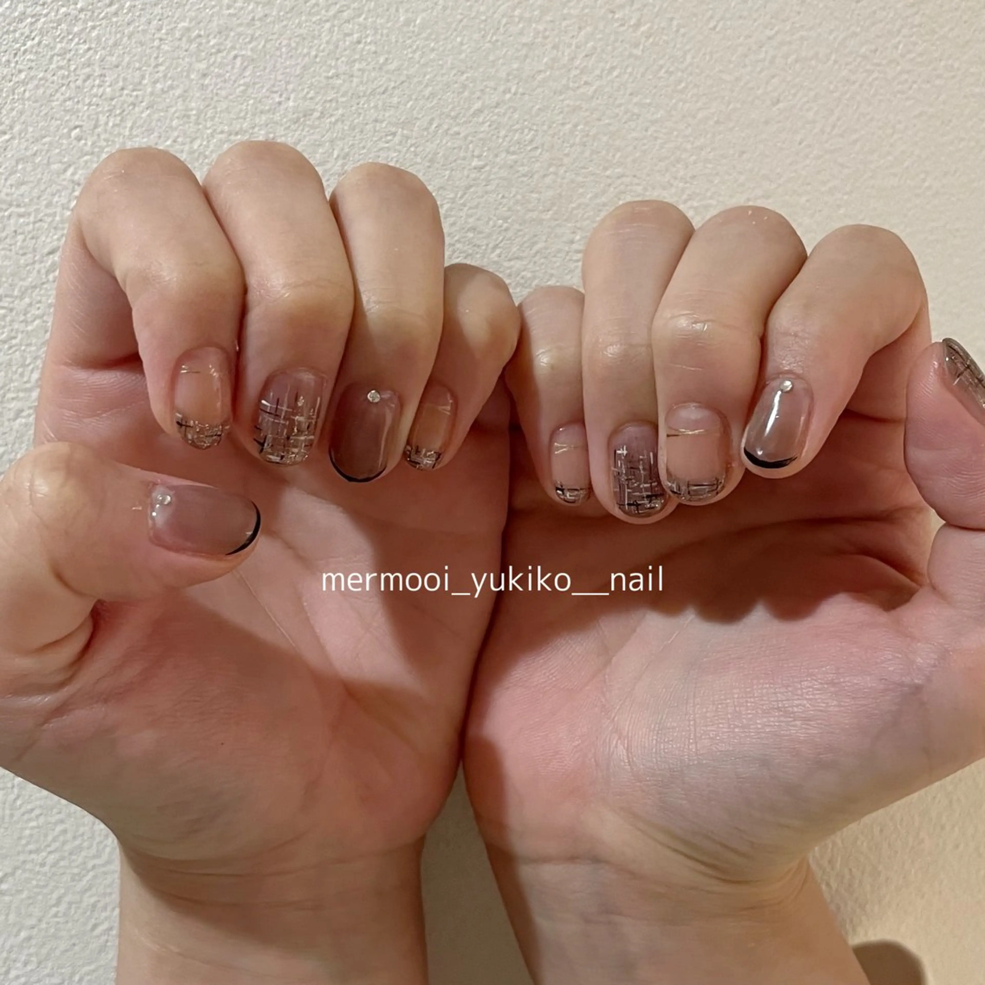 ネイル フレンチネイル ツイードネイル ハンドネイル melumooi nailのネイルデザイン