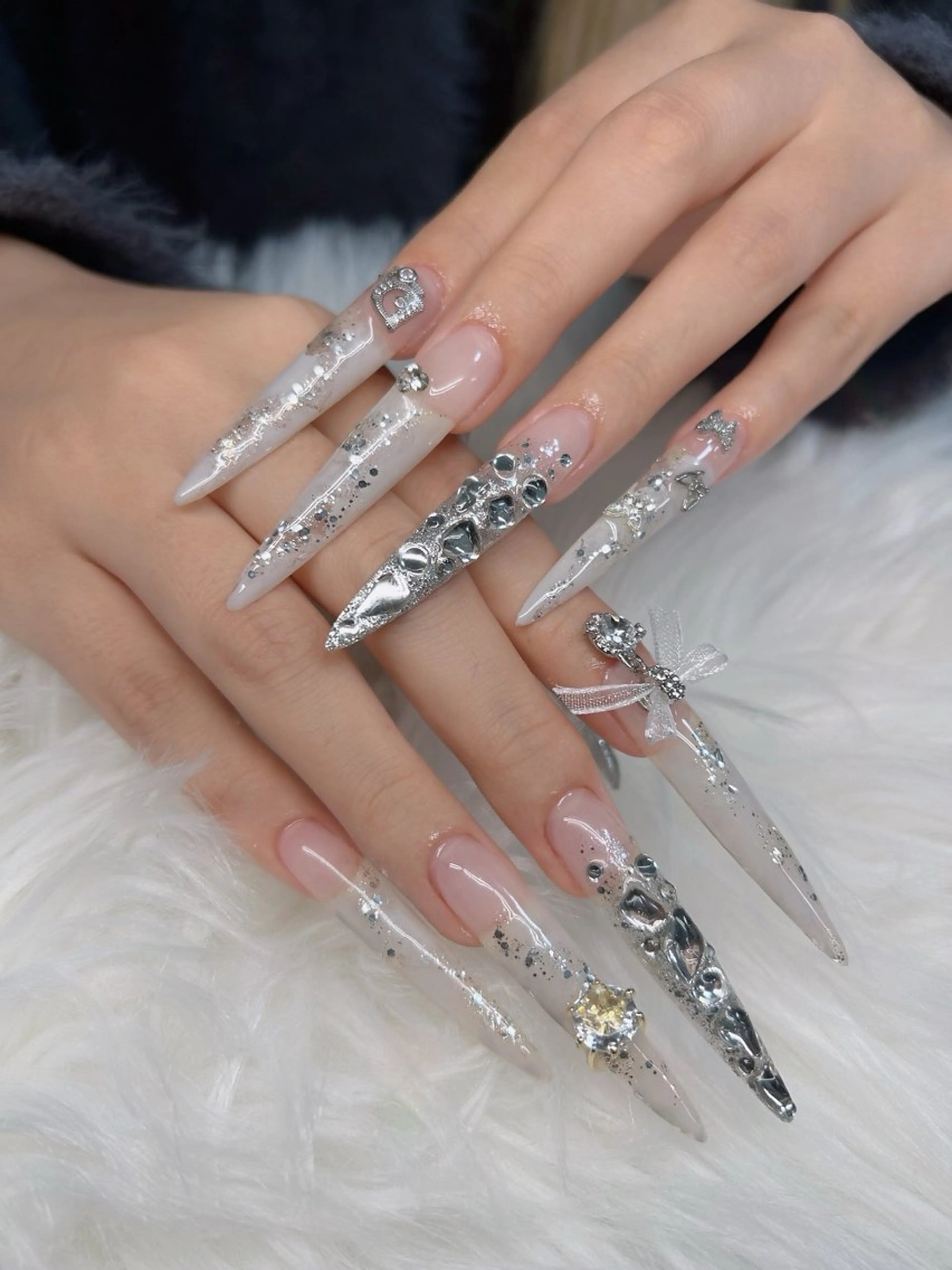 ネイル アートネイル オーロラネイル チークネイル 長さ出し フットネイル ハンドネイル Chan nailsのネイルデザイン