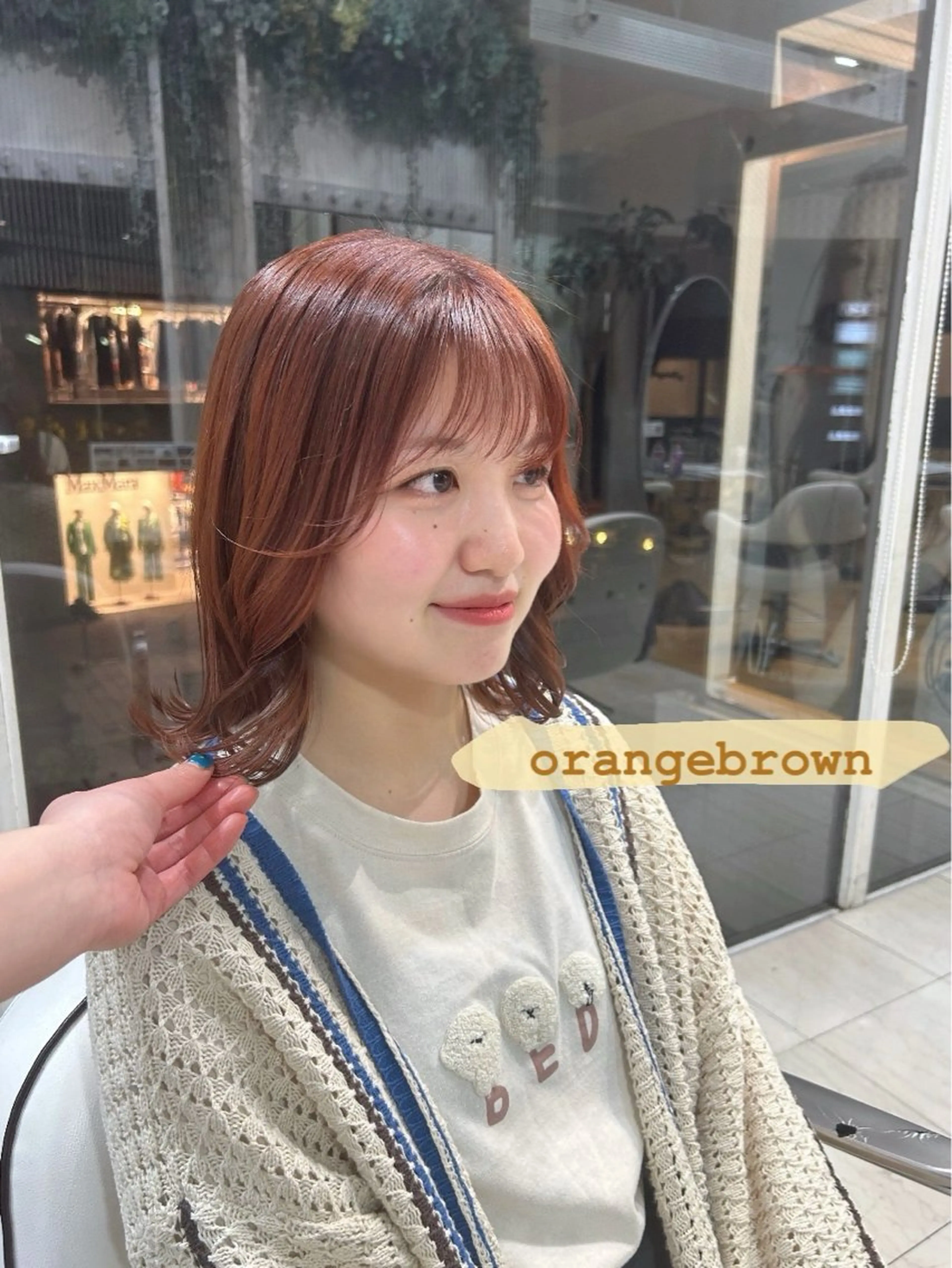 ショート カラー オレンジ ヘアカラー ありむらもえ/ 透明感カラーのヘアスタイル