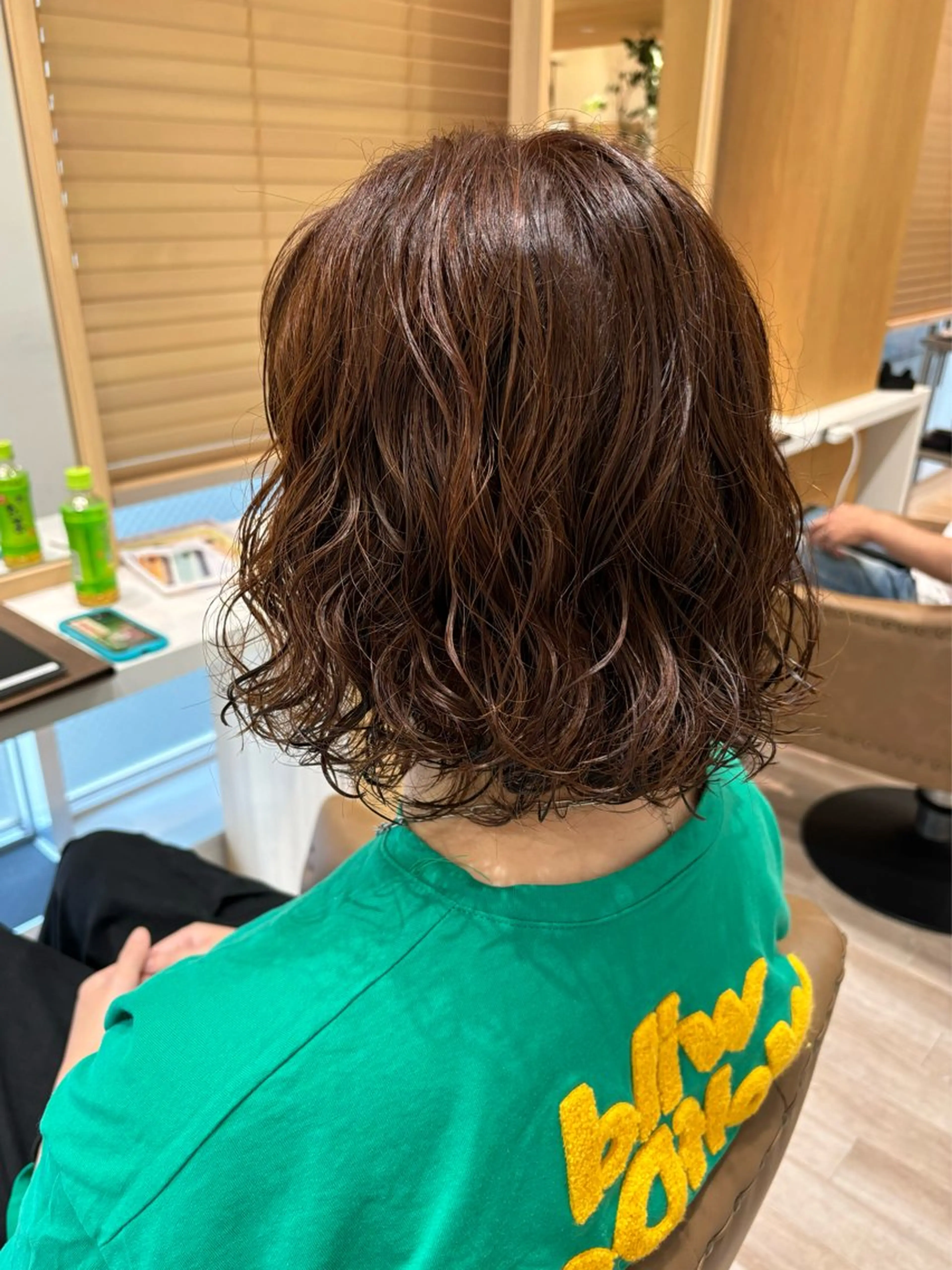 ミディアム カラー パーマ カット トリートメント 赤み消しカラー/ レイヤー/柳澤優名のヘアスタイル