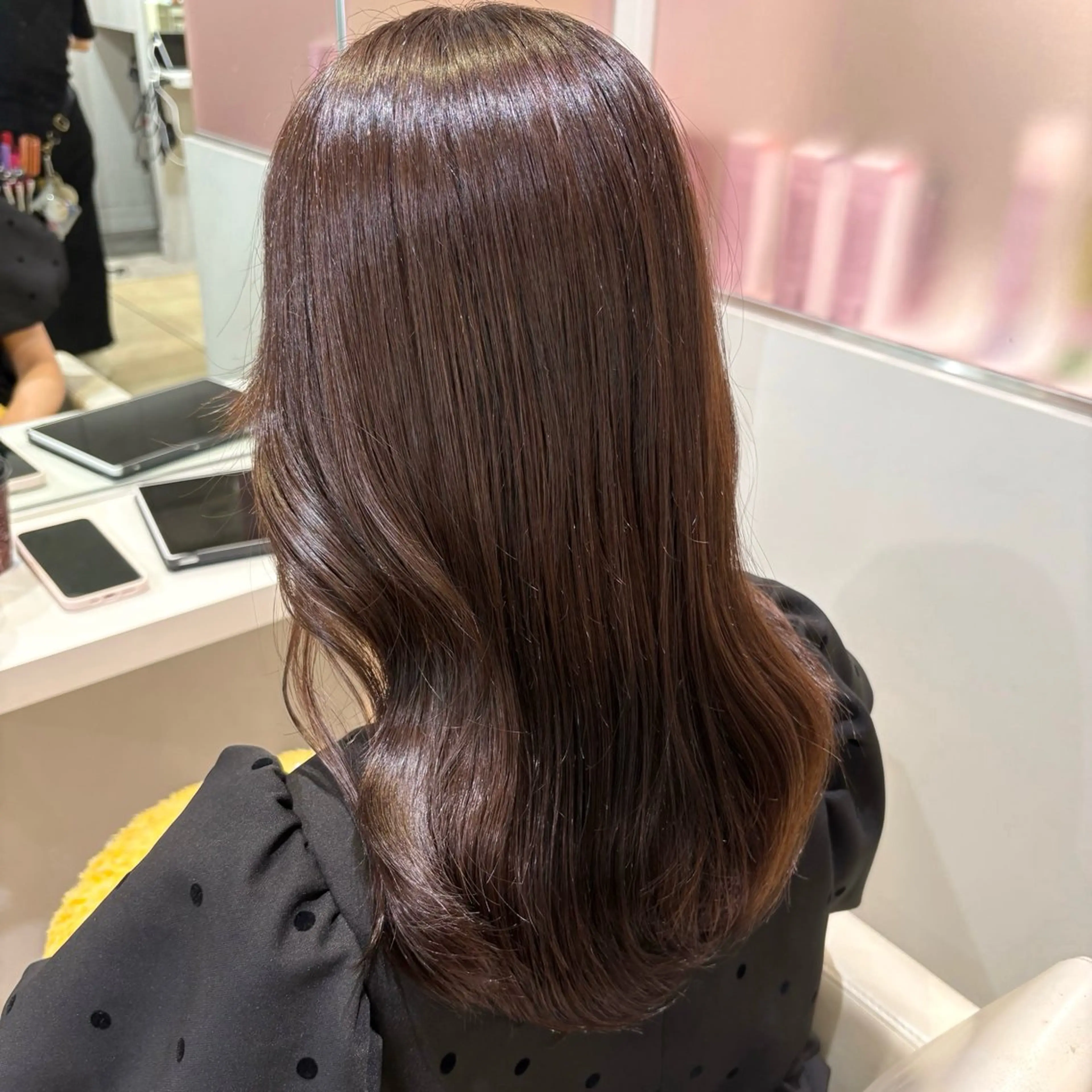 【🌷2回目クーポン🌷】カット✂️＋ケアカラー+超音波アイロン付きトリートメント🤍🫧の写真