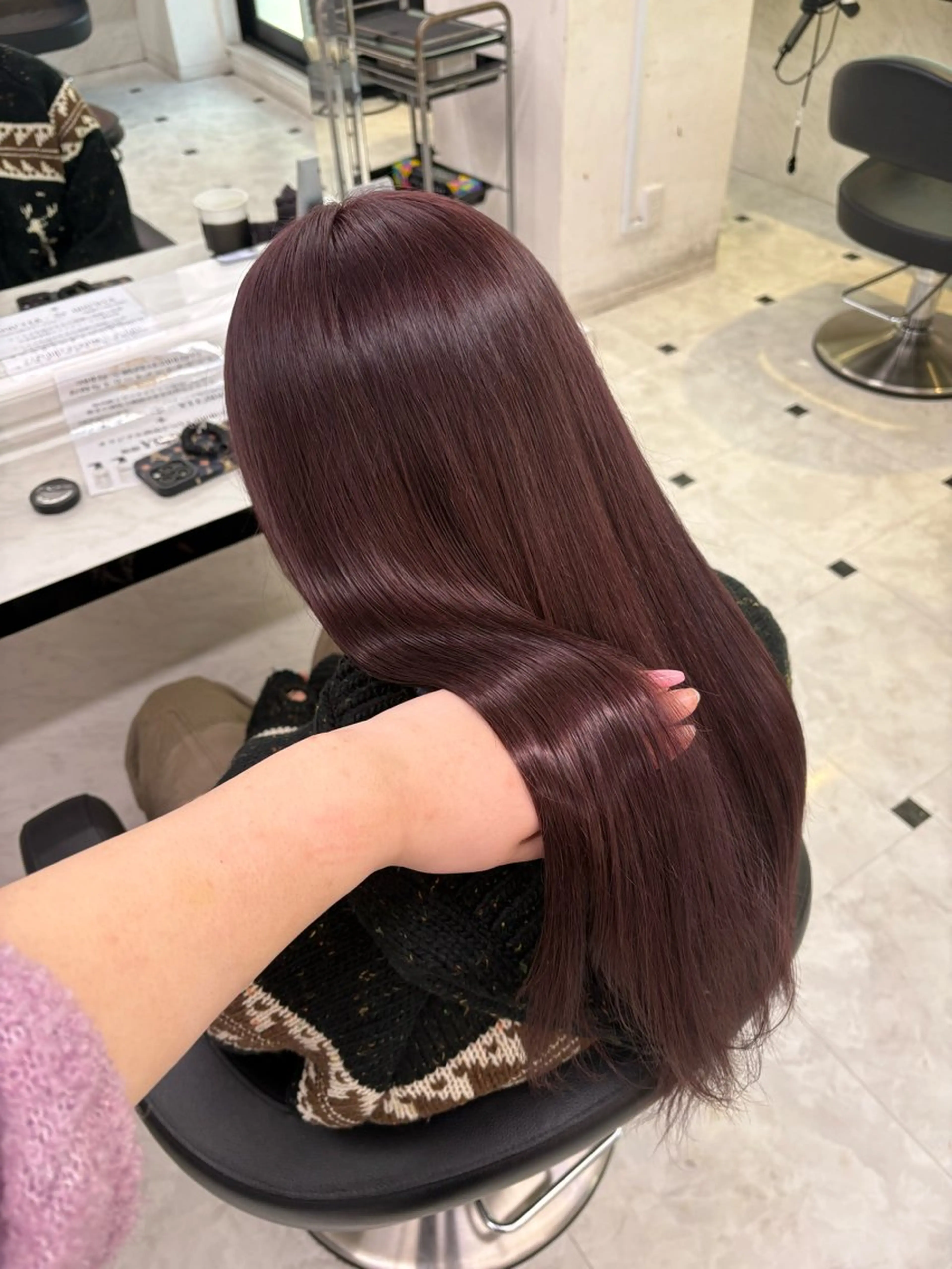 ロング カラー 透明感ベージュカラー 🪞上野🪞AIのヘアスタイル